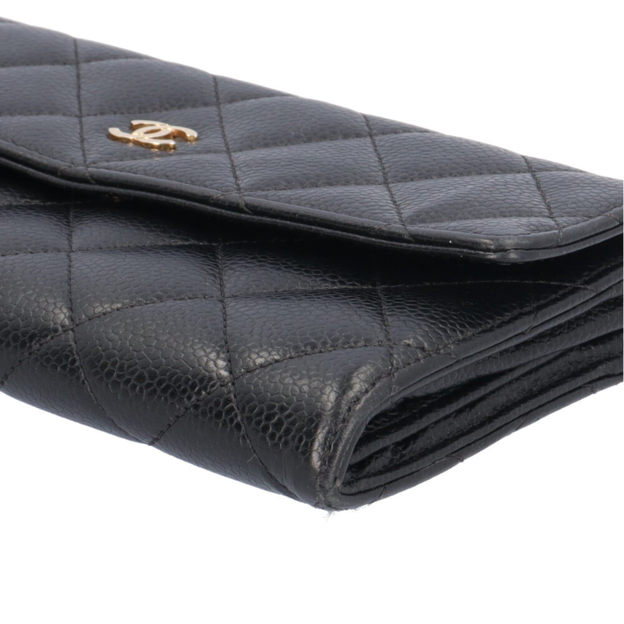 Chanel Pre-owned Chanel Matelasse Long Wallet in Caviar Leather, A50096, Women's Size ONE SIZE - 8 Thumbnail
