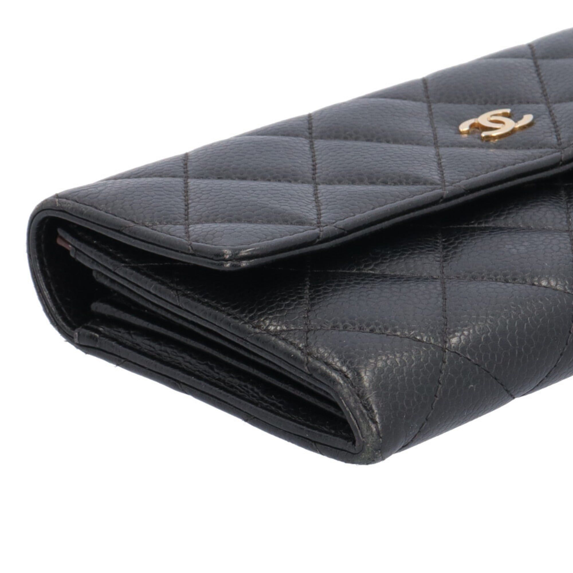 Chanel Pre-owned Chanel Matelasse Long Wallet in Caviar Leather, A50096, Women's Size ONE SIZE - 9 Thumbnail
