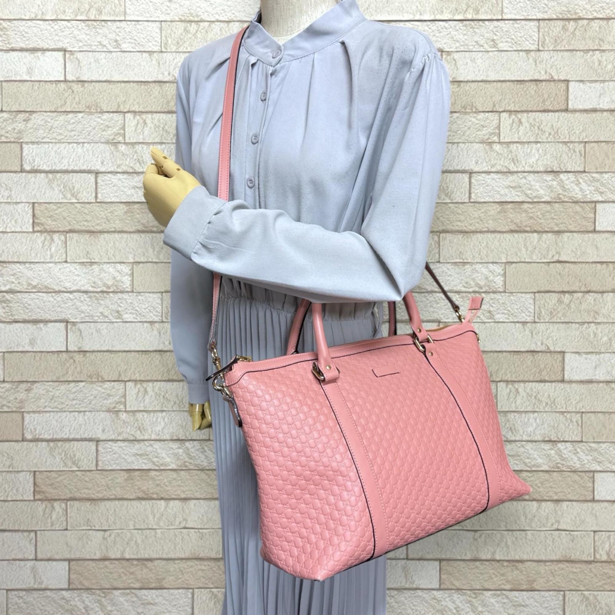 Gucci Gucci Micro Guccissima Shoulder Bag, Leather 449655, Pink, Women's, Pre-owned, 2-Way Size ONE SIZE - 2 Thumbnail