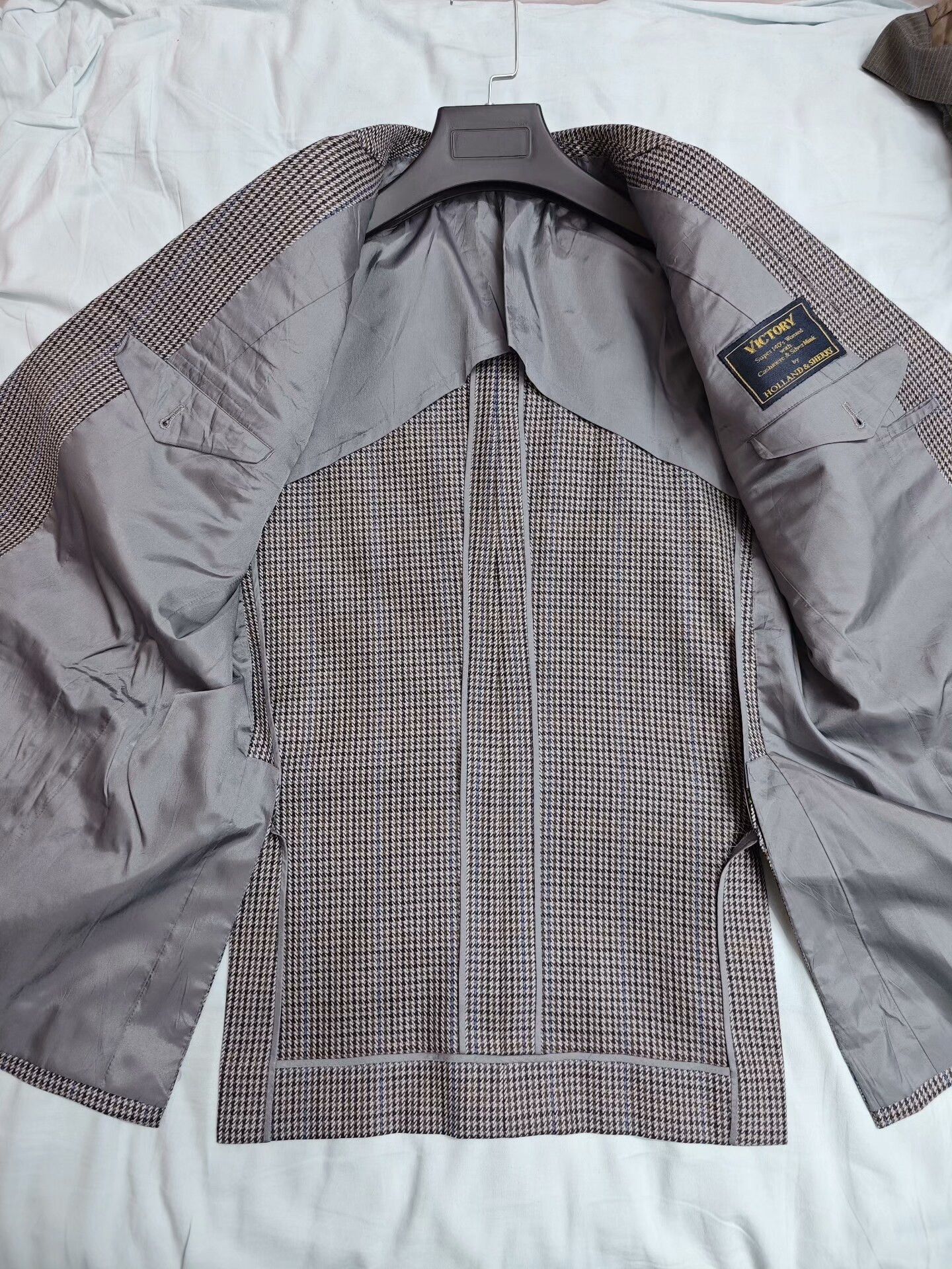 Holland & Sherry Custom Holland Sherry Gray Houndstooth Suit Size US M / EU 48-50 / 2 - 6 Thumbnail