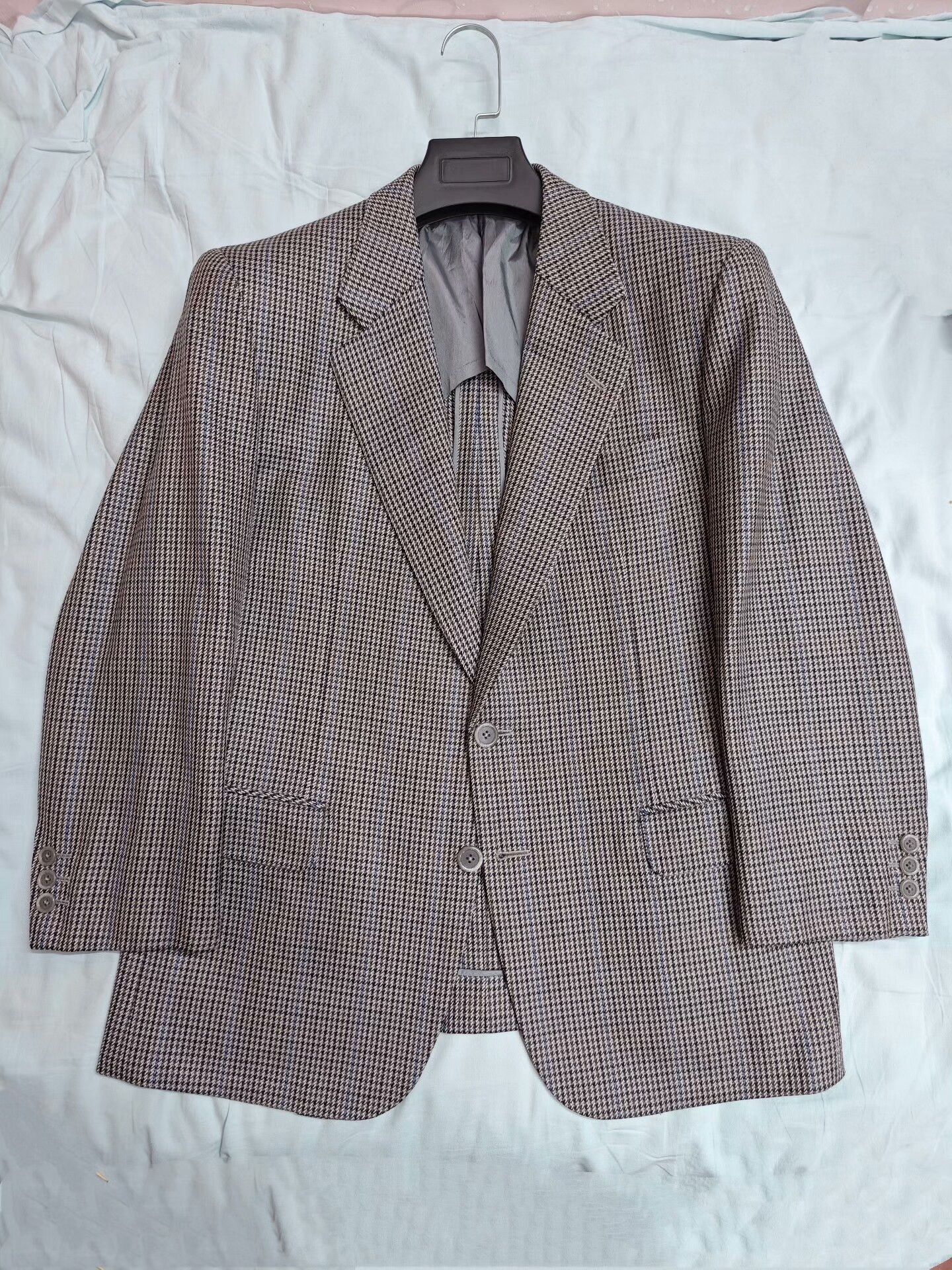 Holland & Sherry Custom Holland Sherry Gray Houndstooth Suit Size US M / EU 48-50 / 2 - 5 Thumbnail