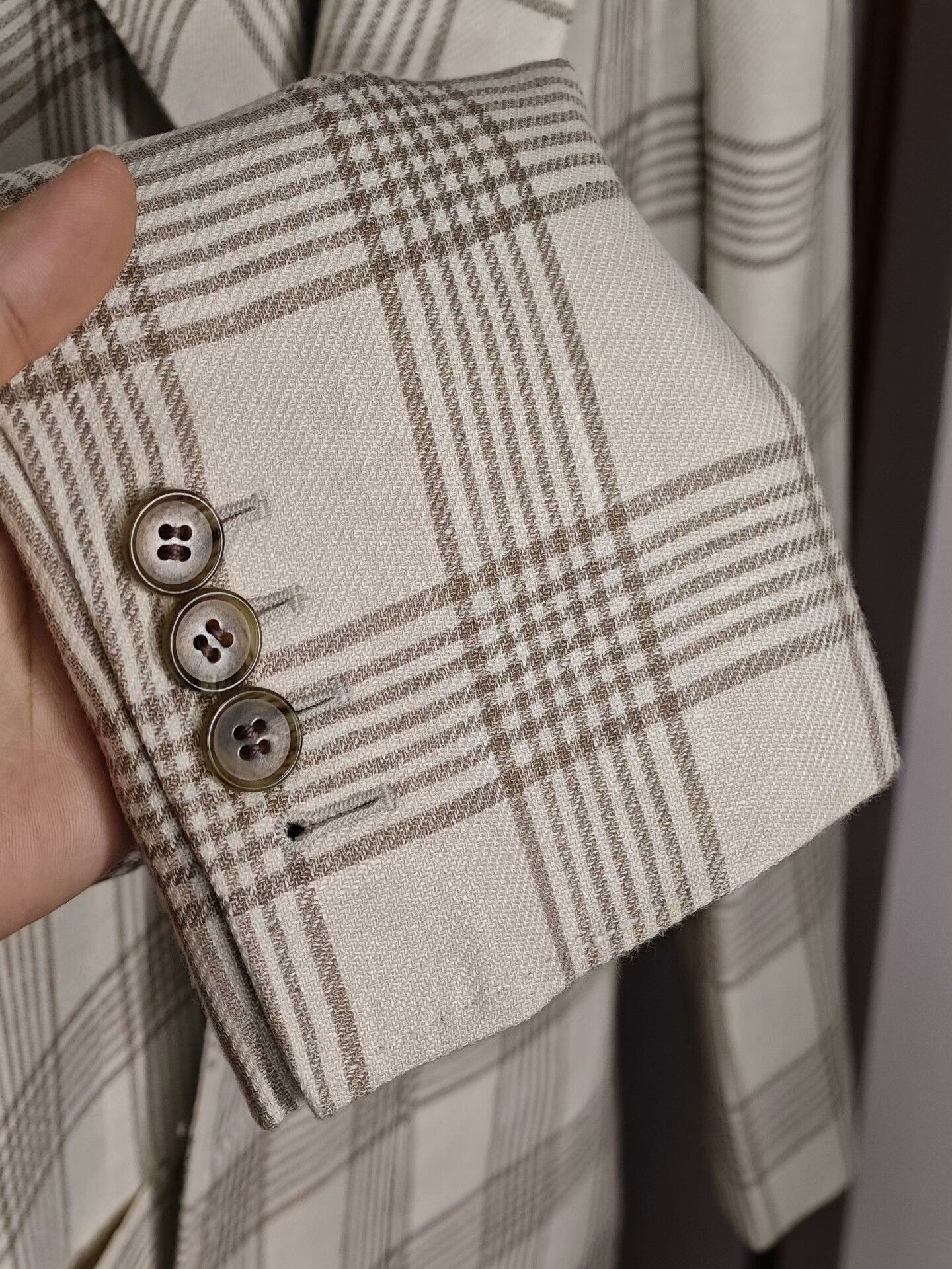 Ermenegildo Zegna Custom Italian Zegna Check Suit Jacket Size US S / EU 44-46 / 1 - 4 Thumbnail
