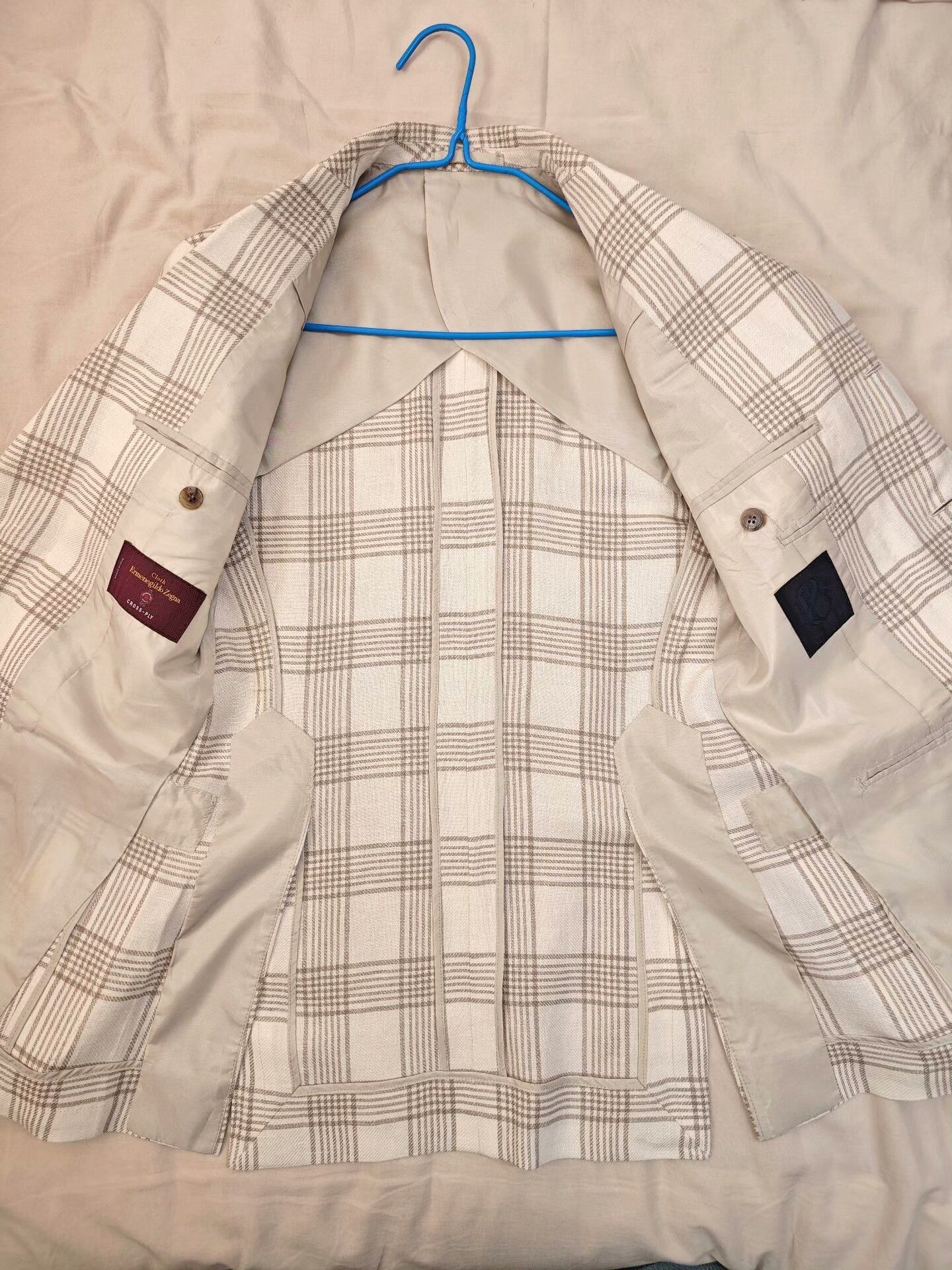 Ermenegildo Zegna Custom Italian Zegna Check Suit Jacket Size US S / EU 44-46 / 1 - 6 Thumbnail