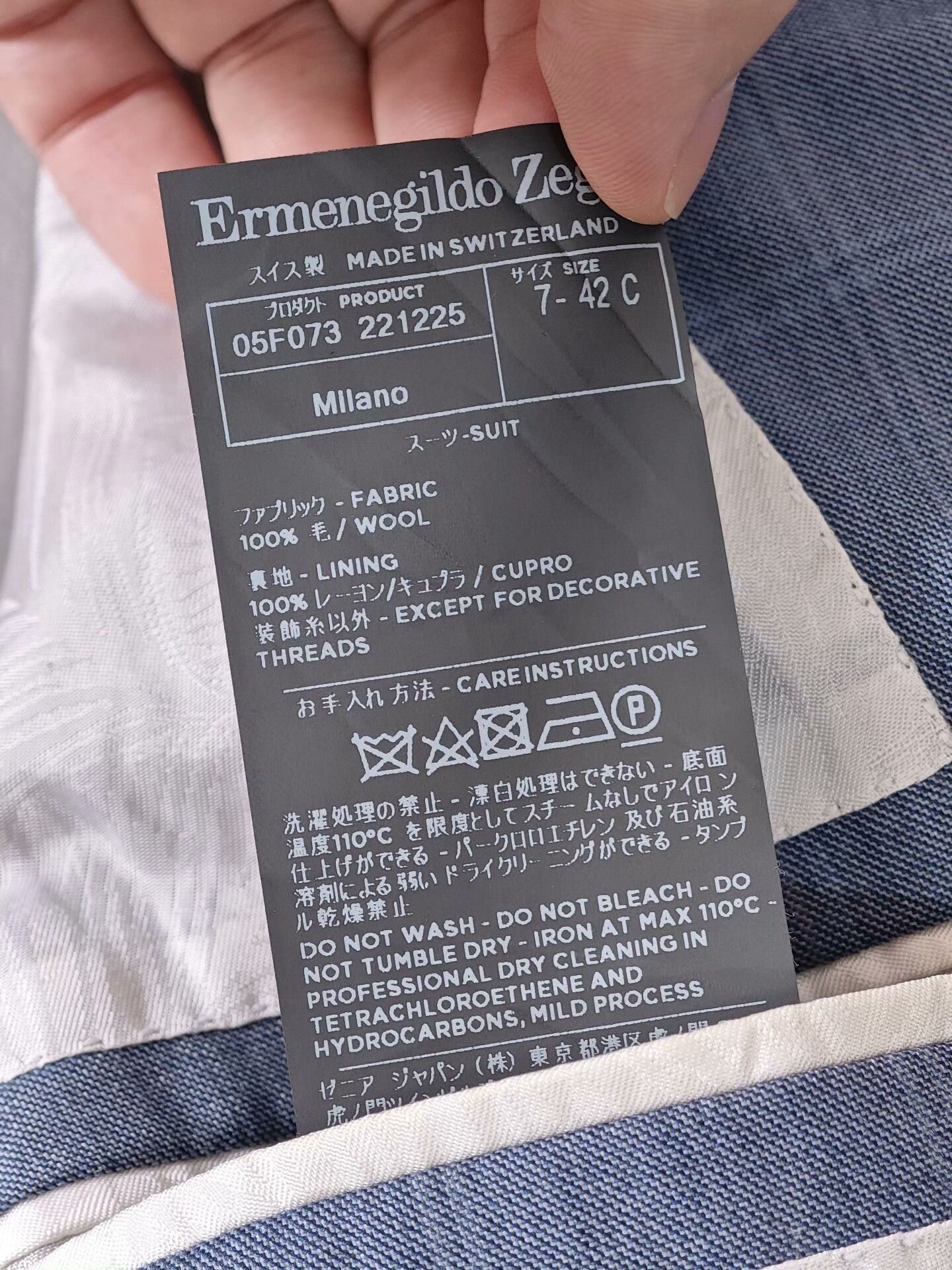 Ermenegildo Zegna Custom Blue Wool Suit by Zegna Size US XS / EU 42 / 0 - 9 Thumbnail