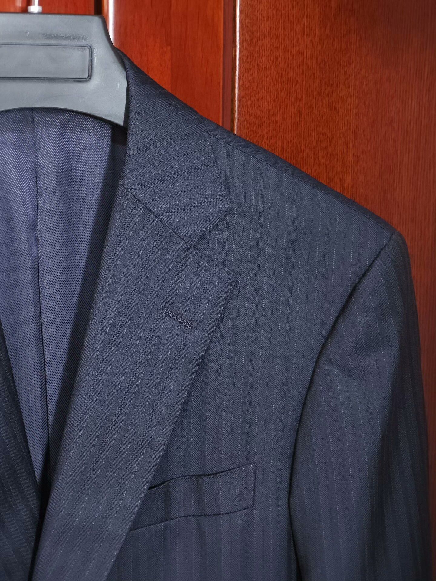 Luciano Barbera Carlo Barbera Wool-Linen Striped Suit Jacket Size US M / EU 48-50 / 2 - 2 Thumbnail