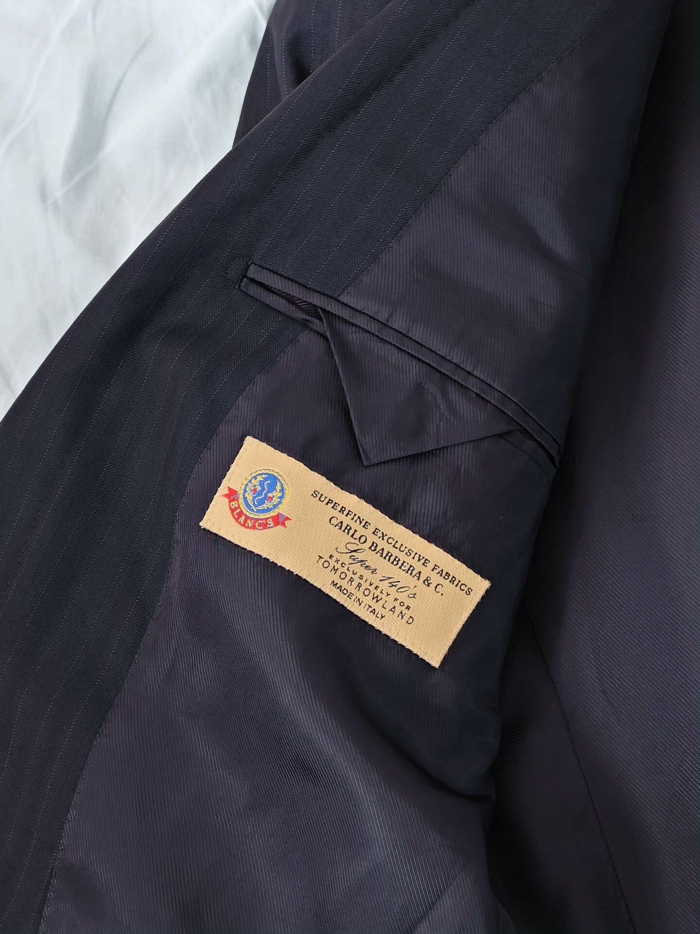 Luciano Barbera Carlo Barbera Wool-Linen Striped Suit Jacket Size US M / EU 48-50 / 2 - 7 Thumbnail