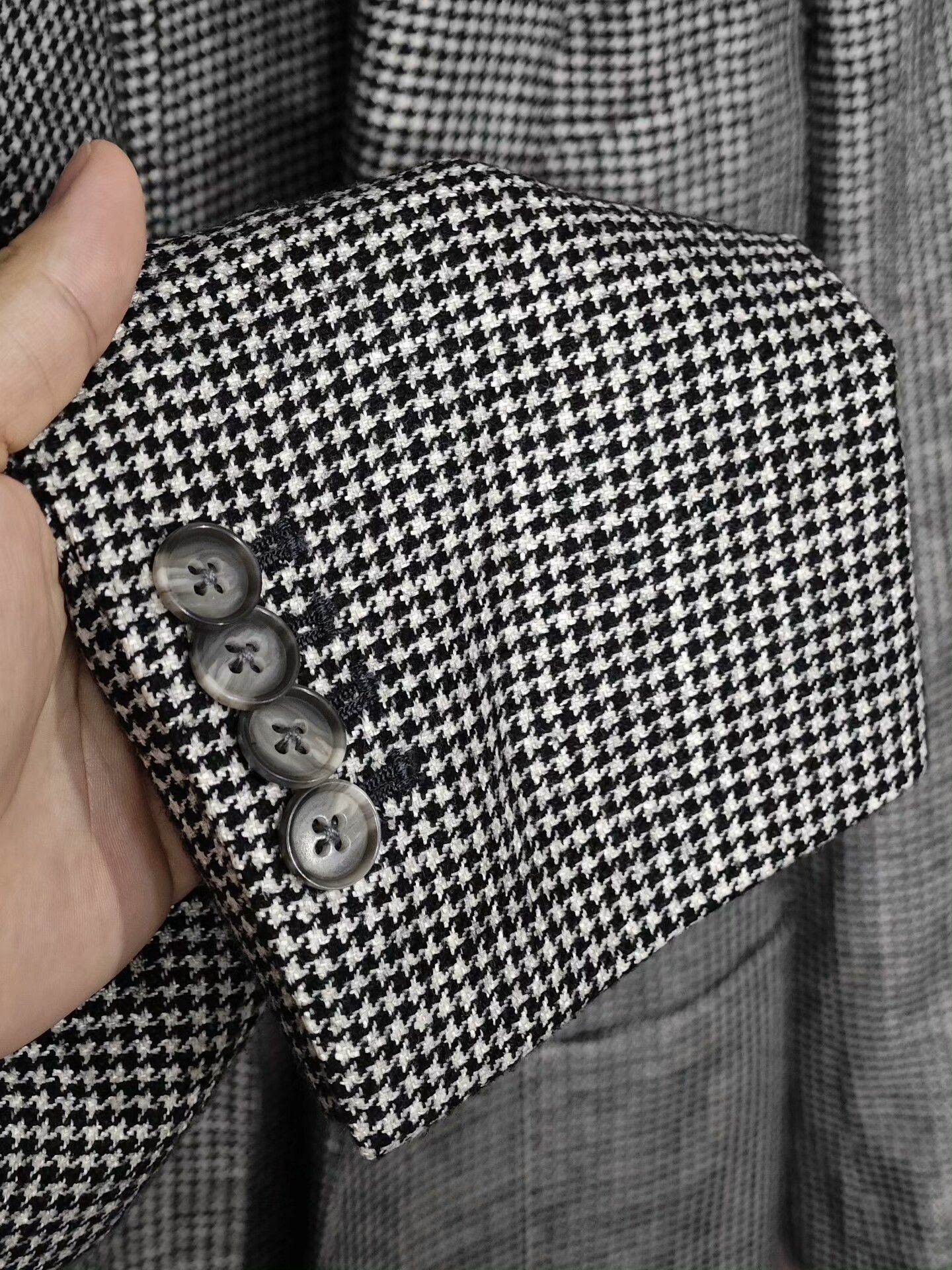 Luigi Bianchi Italian Black and White Check Blazer Size US M / EU 48-50 / 2 - 4 Thumbnail