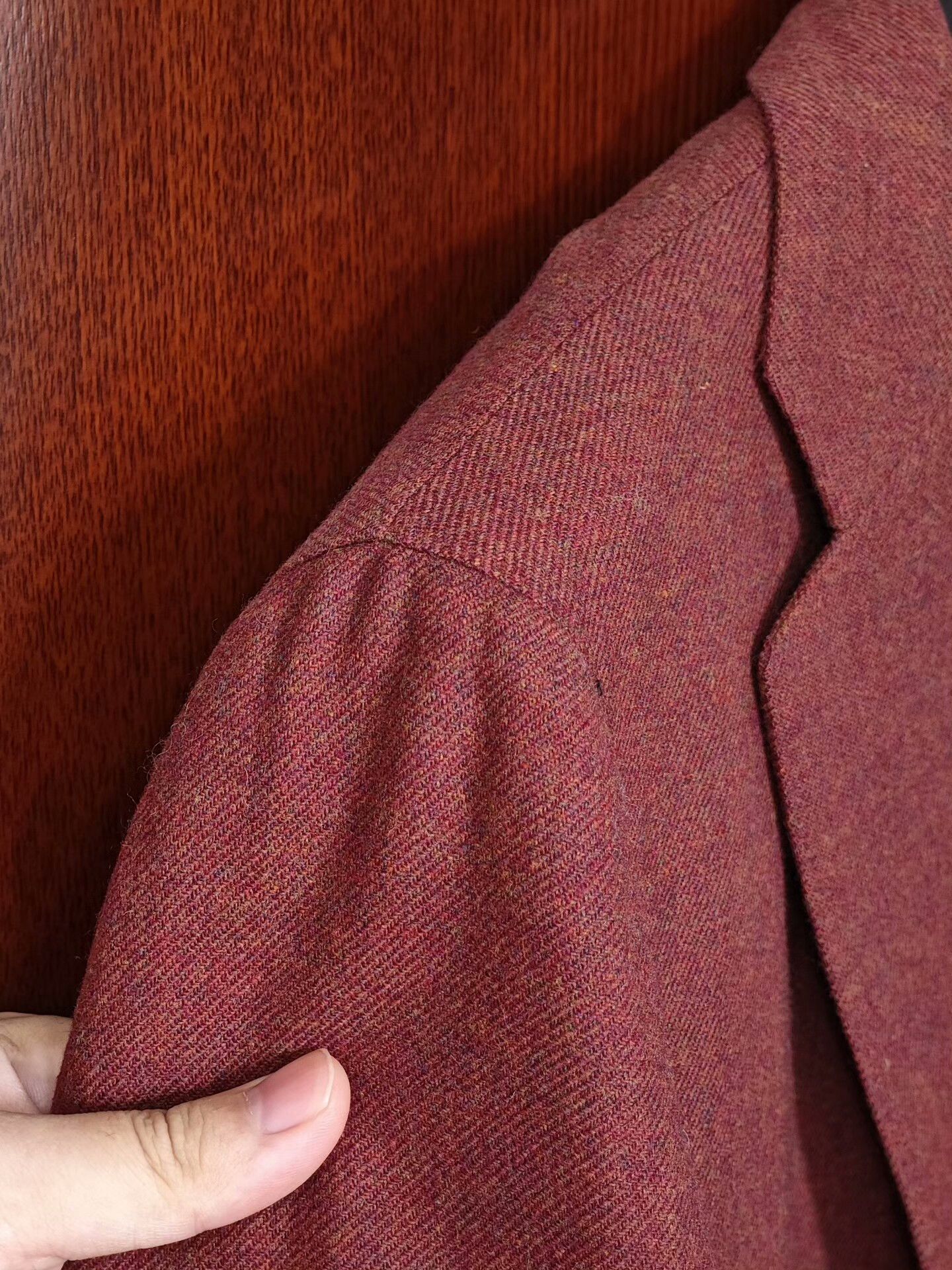 Tomorrowland Red Wool-Blend Italian Suit Jacket Size US M / EU 48-50 / 2 - 3 Thumbnail
