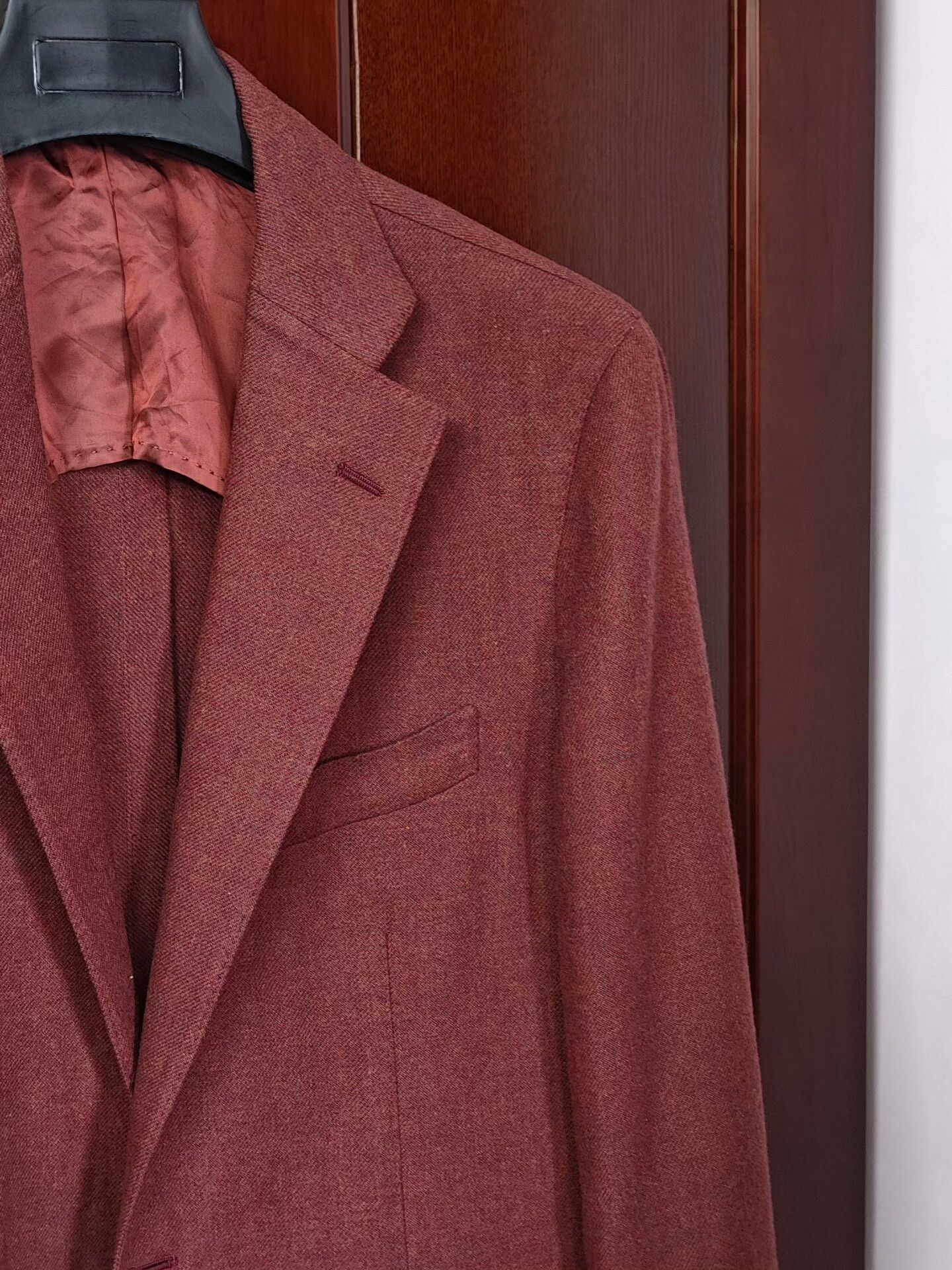Tomorrowland Red Wool-Blend Italian Suit Jacket Size US M / EU 48-50 / 2 - 2 Thumbnail