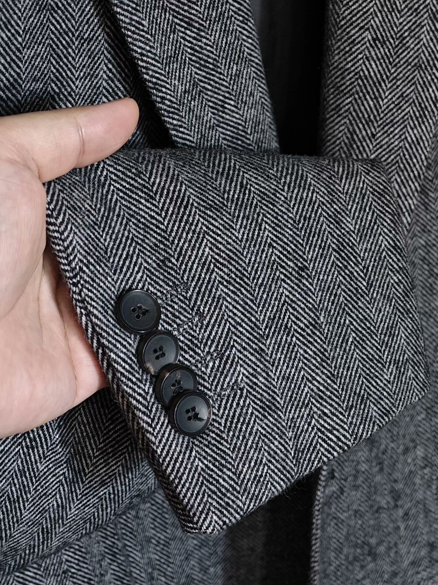 Orazio Luciano Italian Wool Blazer with Houndstooth Pattern Size US S / EU 44-46 / 1 - 4 Thumbnail