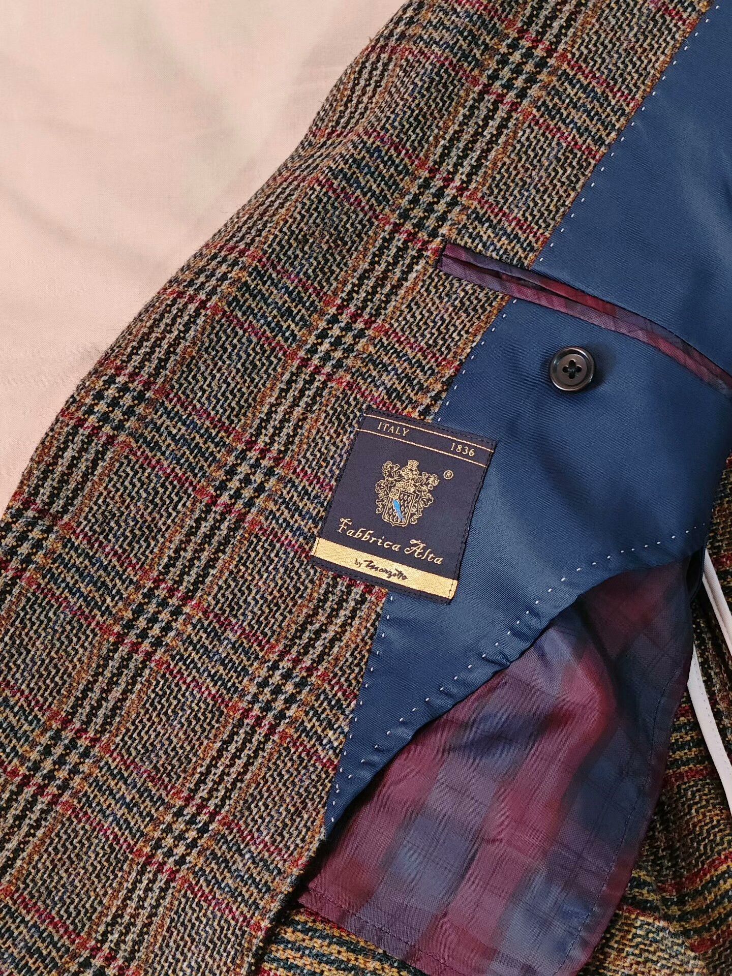 Mazzarelli Italian Marzotto Tweed Custom Suit Jacket Size US S / EU 44-46 / 1 - 5 Thumbnail