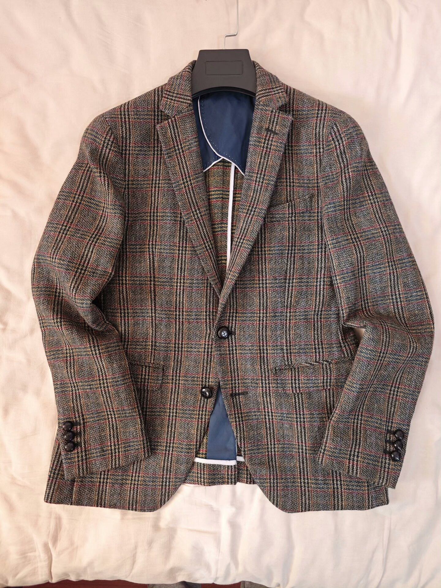 Mazzarelli Italian Marzotto Tweed Custom Suit Jacket Size US S / EU 44-46 / 1 - 4 Thumbnail