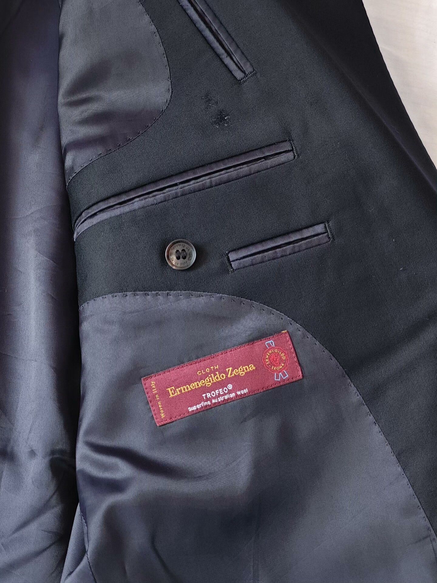 Ermenegildo Zegna Zegna Trofeo Black Wool Blazer Size US L / EU 52-54 / 3 - 7 Thumbnail