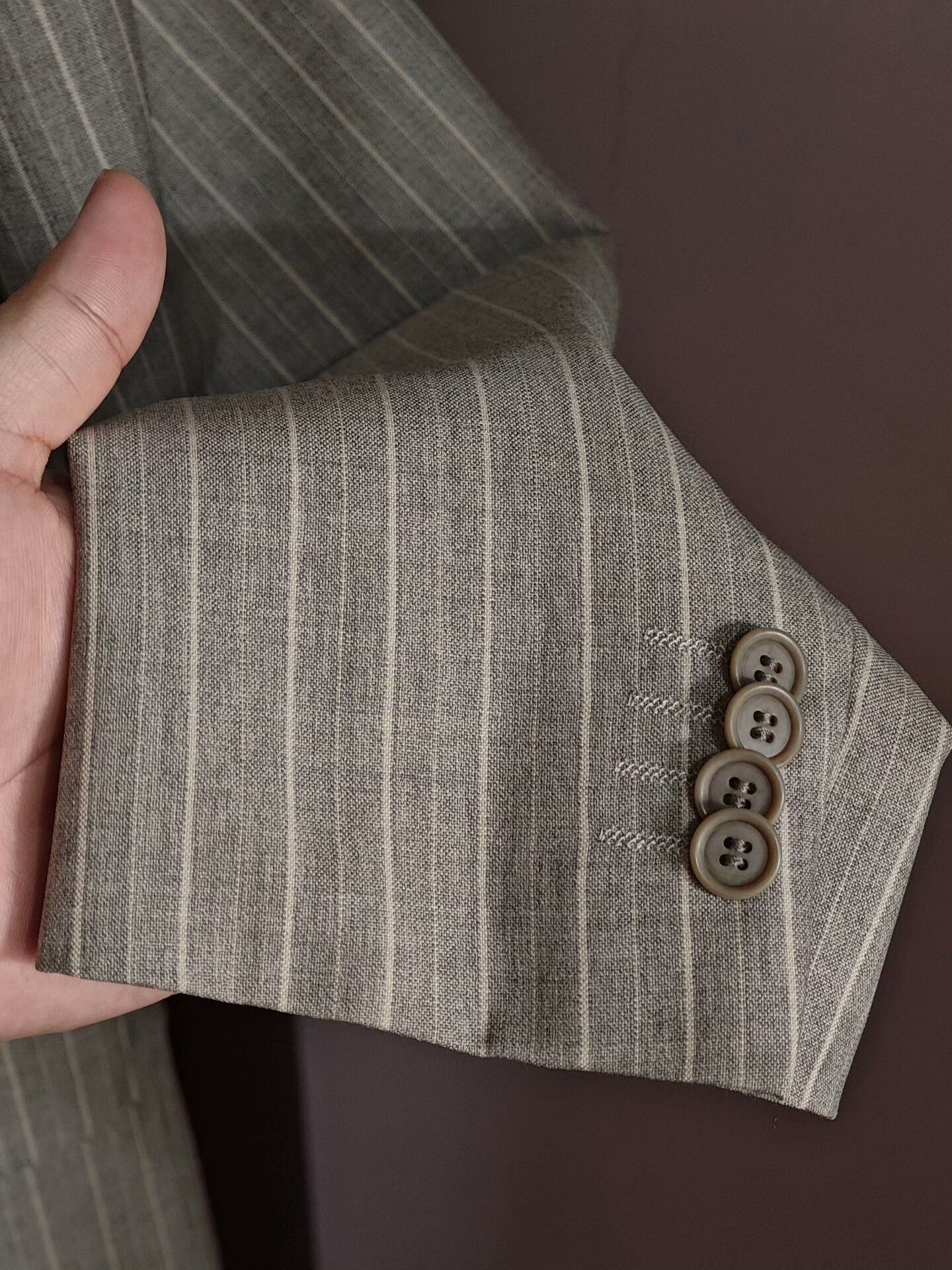 Ring Jacket Japanese Wool Linen Striped Blazer Size US S / EU 44-46 / 1 - 3 Thumbnail