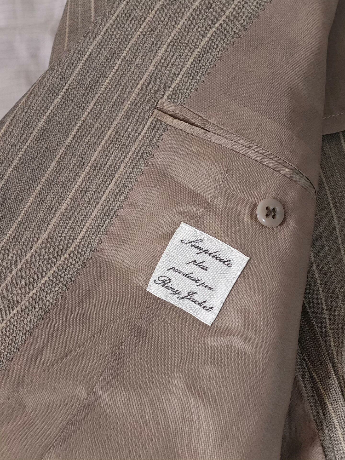 Ring Jacket Japanese Wool Linen Striped Blazer Size US S / EU 44-46 / 1 - 7 Thumbnail