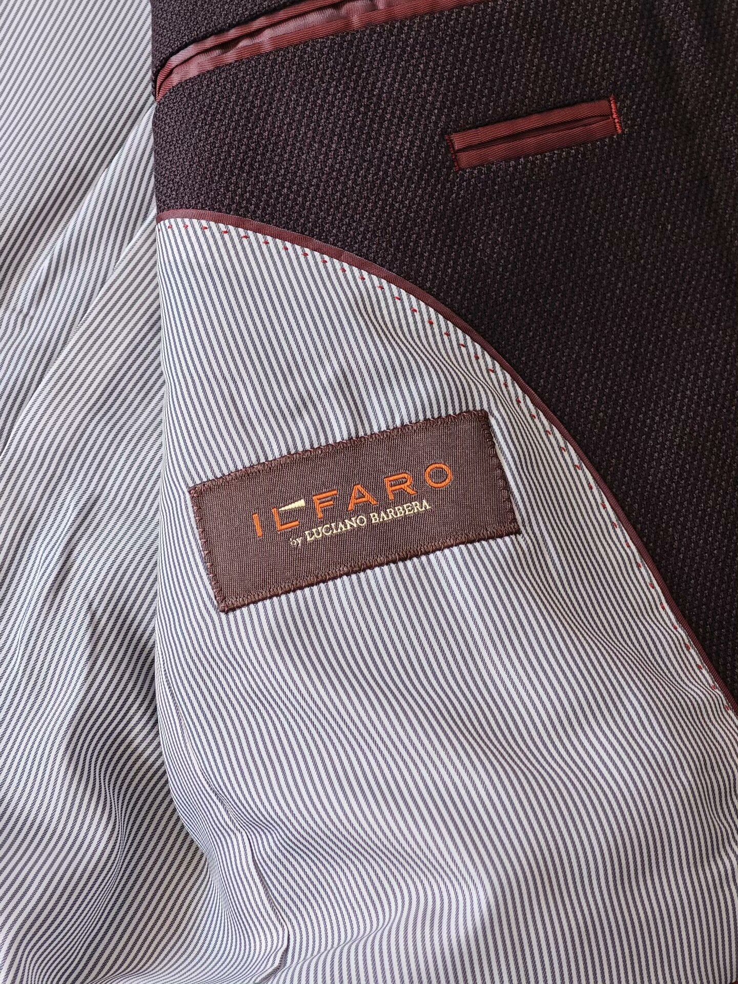Luciano Barbera Brown Half-Lined Wool Suit Jacket Size US M / EU 48-50 / 2 - 7 Thumbnail