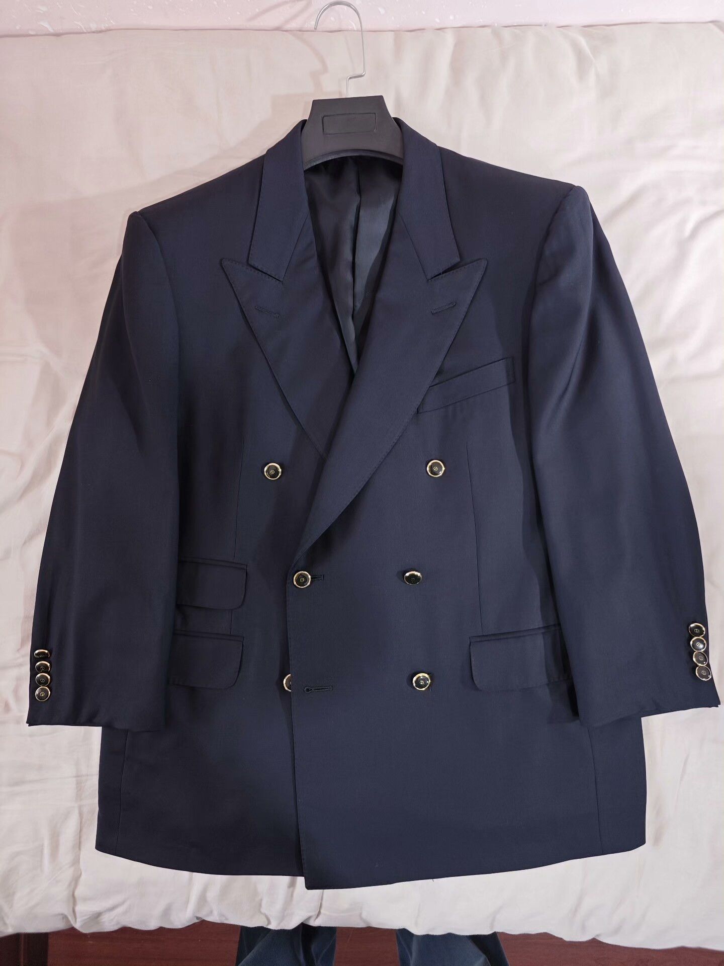 Ermenegildo Zegna Dunhill Navy Wool Double-Breasted Suit Size US L / EU 52-54 / 3 - 4 Thumbnail