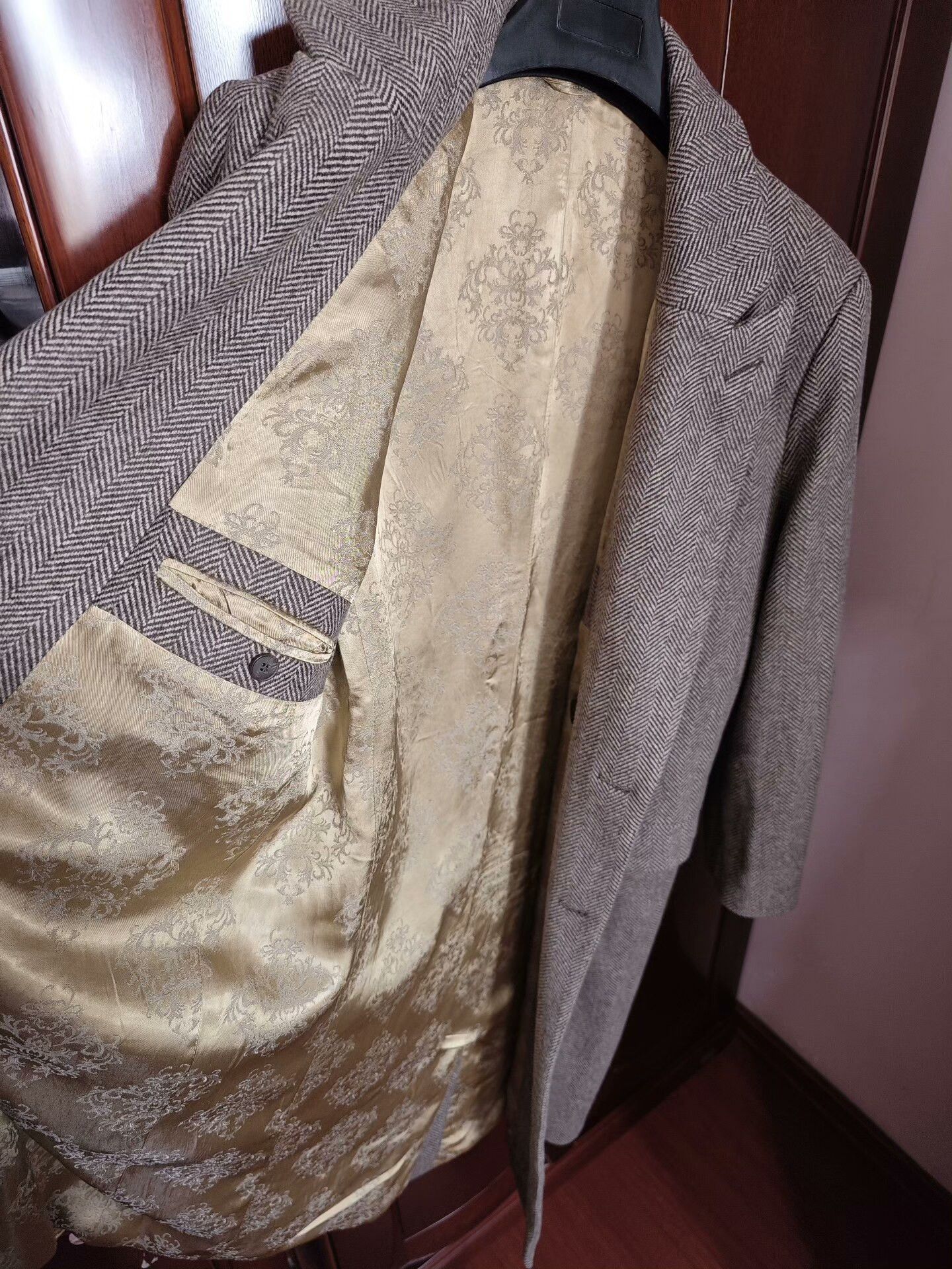 agnes b. Double-Breasted Herringbone Wool Coat Size US M / EU 48-50 / 2 - 6 Thumbnail