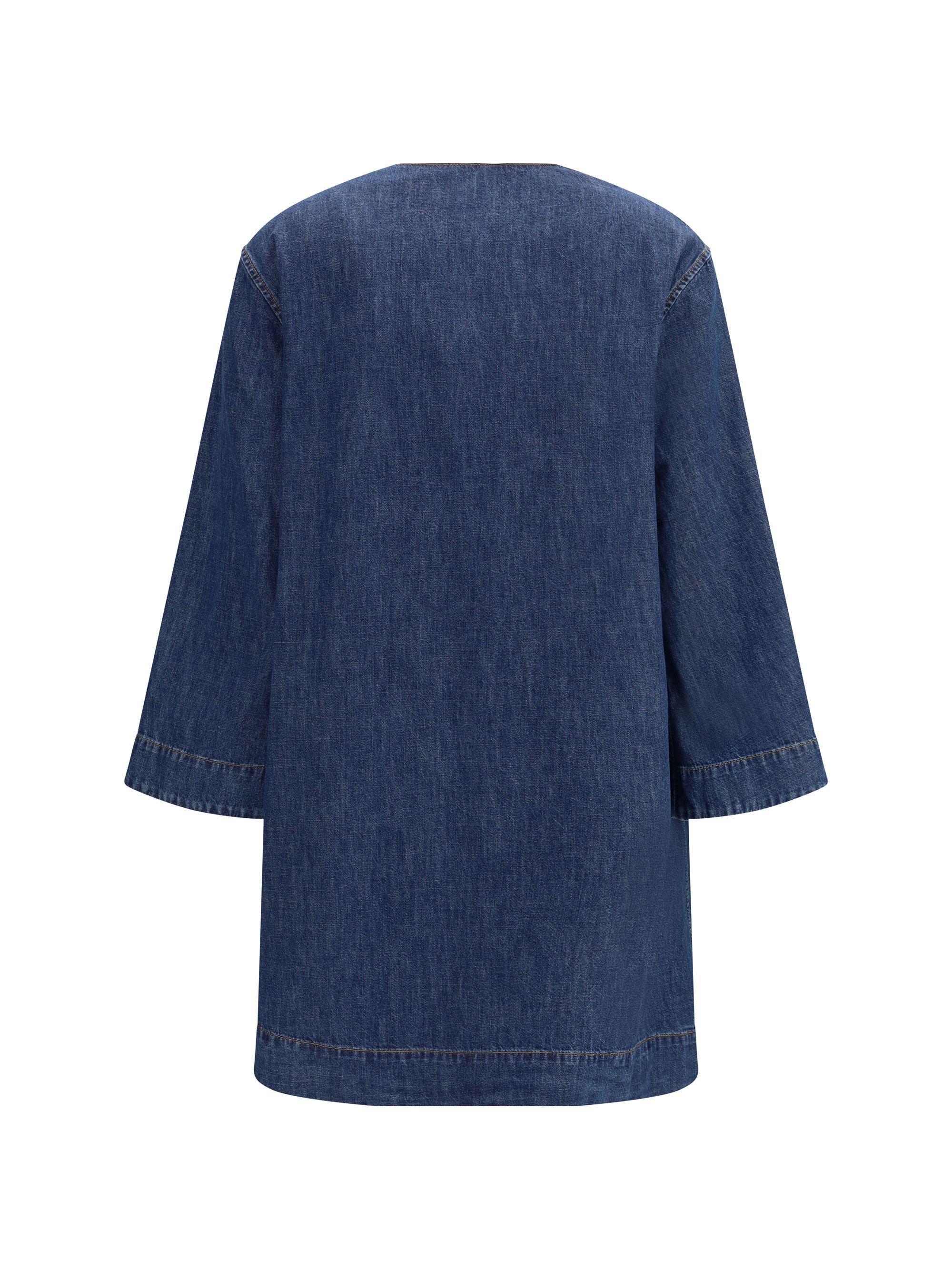 Valentino Denim Dress Size L / US 10 / IT 46 - 2 Thumbnail