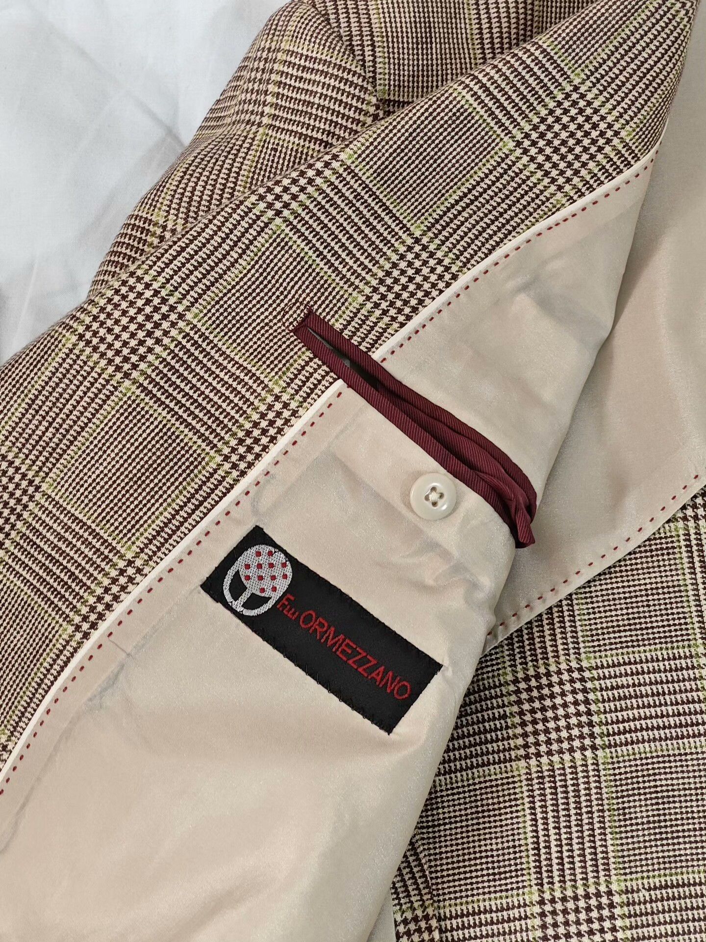 Morgano Italian Linen Checkered Blazer Size US L / EU 52-54 / 3 - 7 Thumbnail
