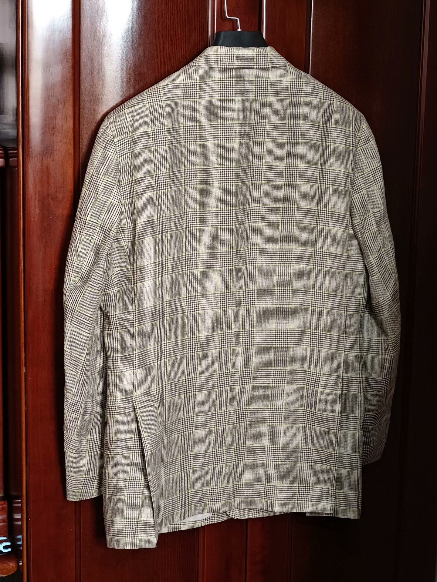 Morgano Italian Linen Checkered Blazer Size US L / EU 52-54 / 3 - 8 Thumbnail