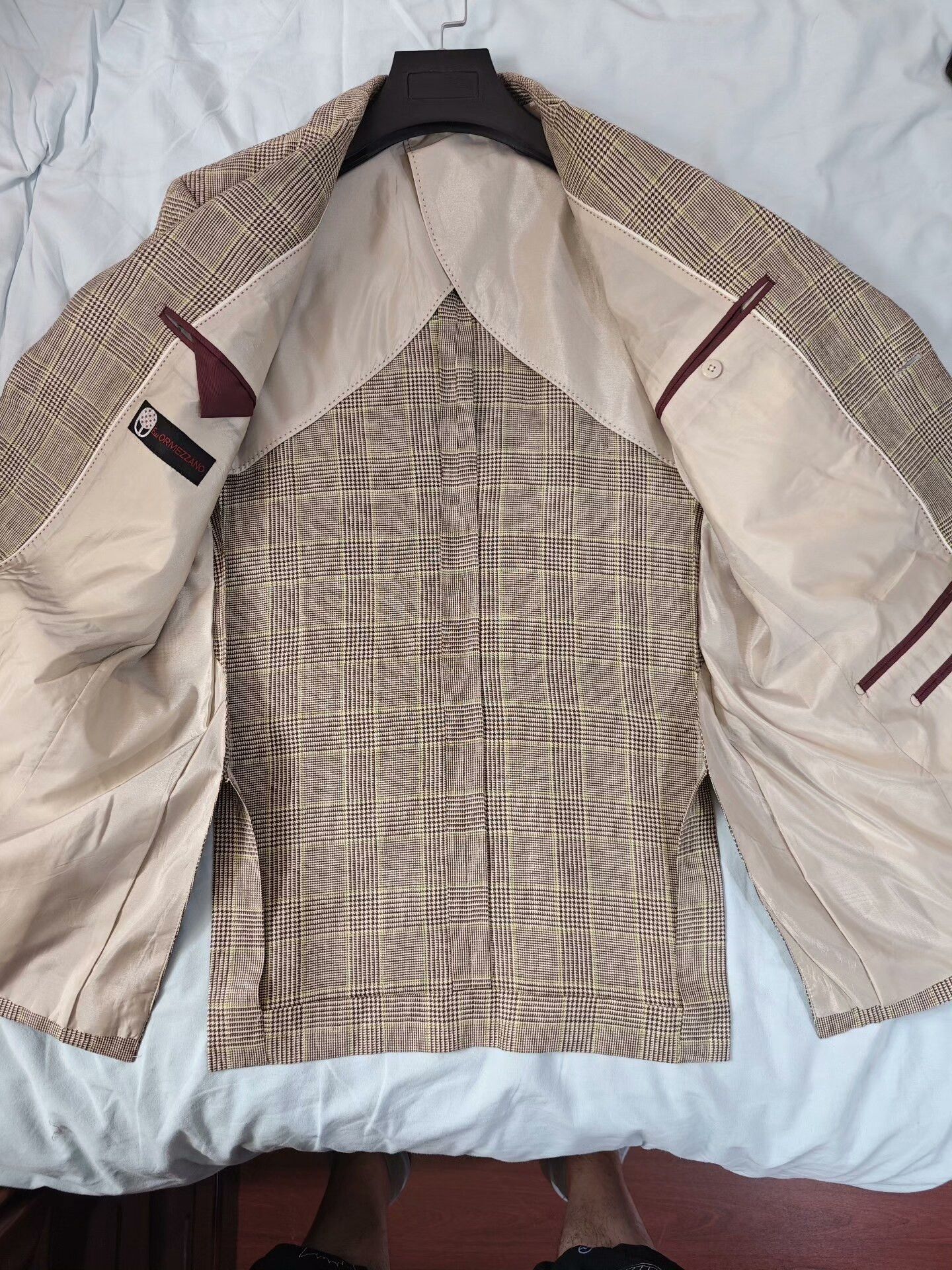 Morgano Italian Linen Checkered Blazer Size US L / EU 52-54 / 3 - 6 Thumbnail