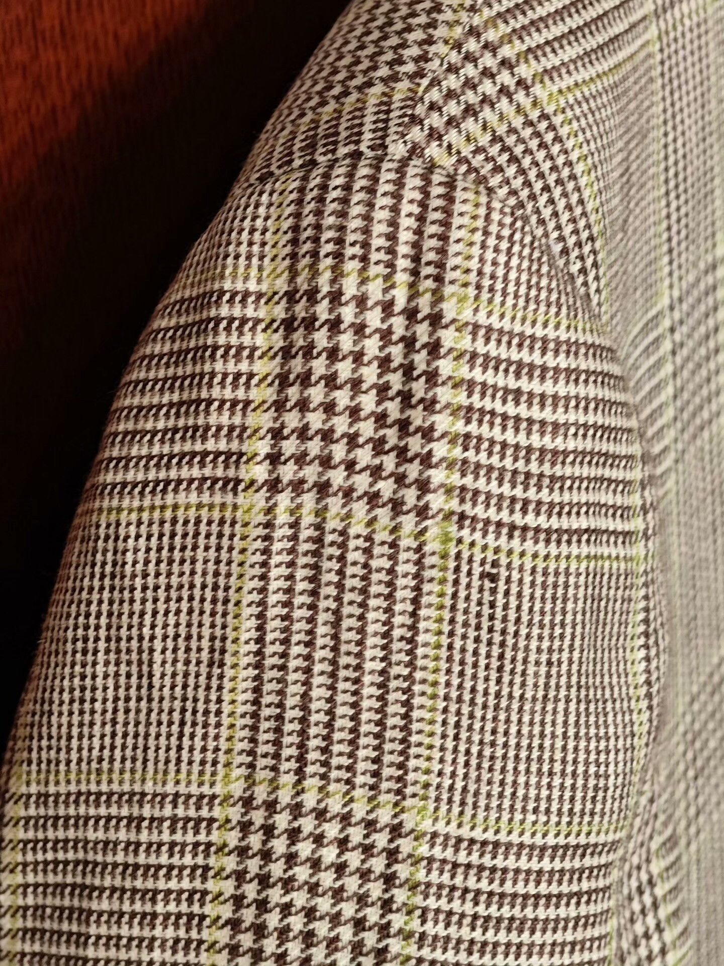 Morgano Italian Linen Checkered Blazer Size US L / EU 52-54 / 3 - 3 Thumbnail