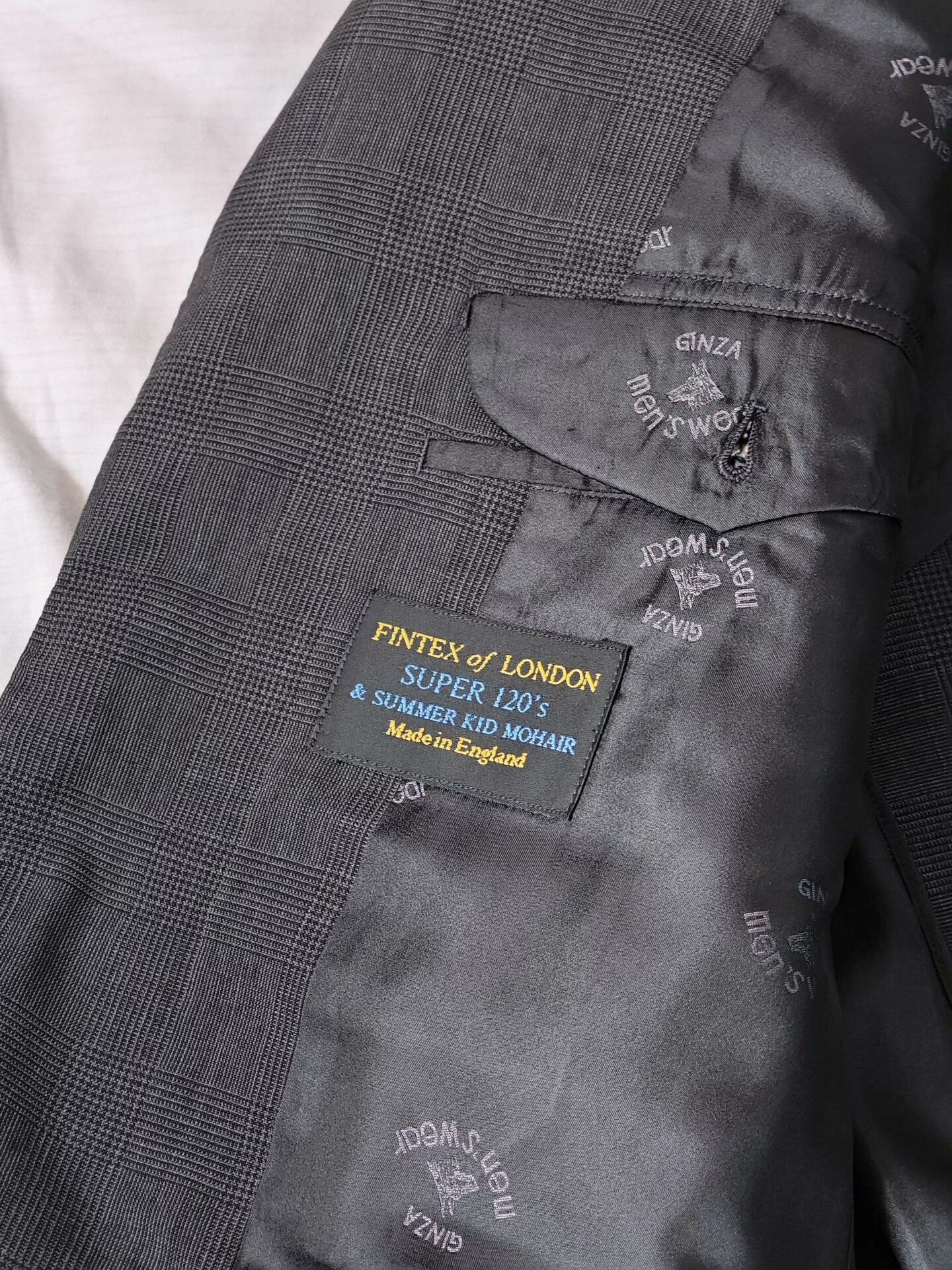 Kent & Curwen Custom Gray Glen Check Suit Jacket Size US M / EU 48-50 / 2 - 7 Thumbnail