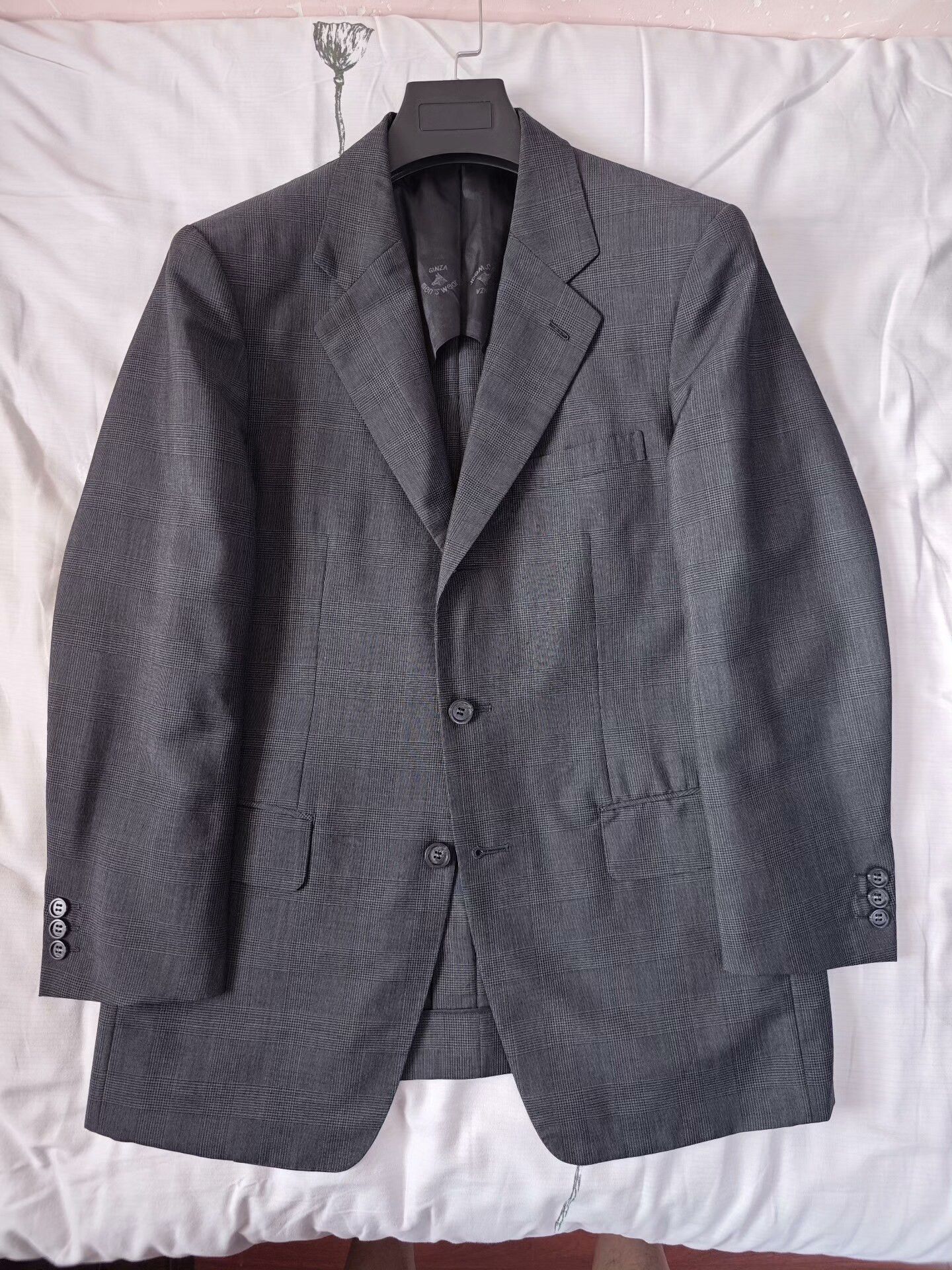 Kent & Curwen Custom Gray Glen Check Suit Jacket Size US M / EU 48-50 / 2 - 5 Thumbnail