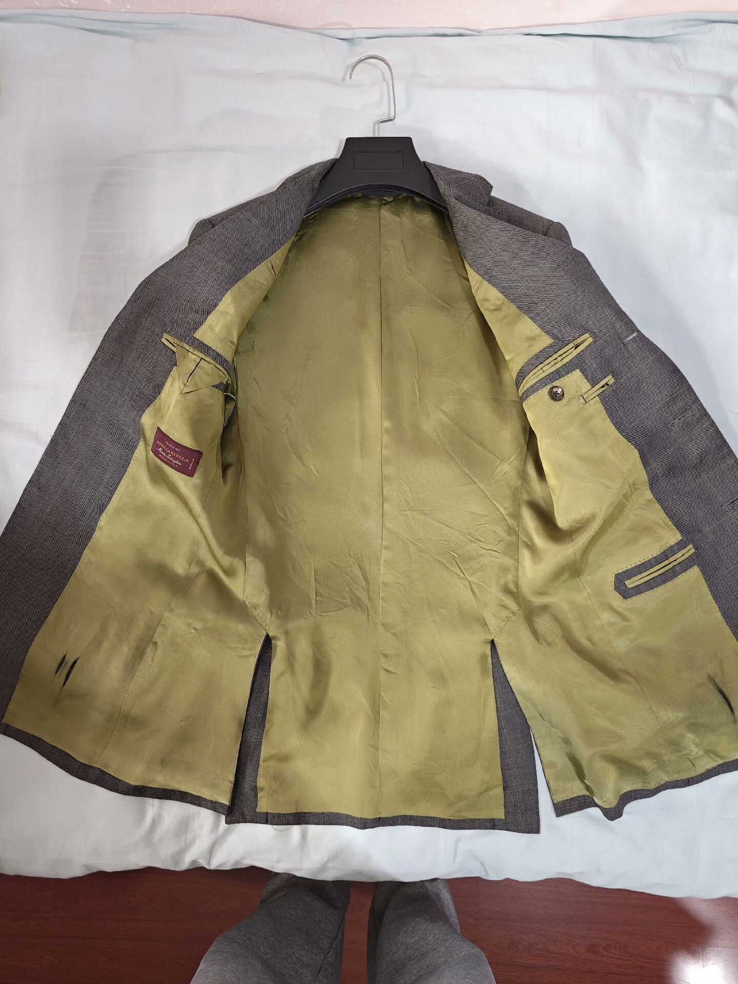 Boglioli Custom Gray Wool Blazer with Green Check Size US S / EU 44-46 / 1 - 6 Thumbnail