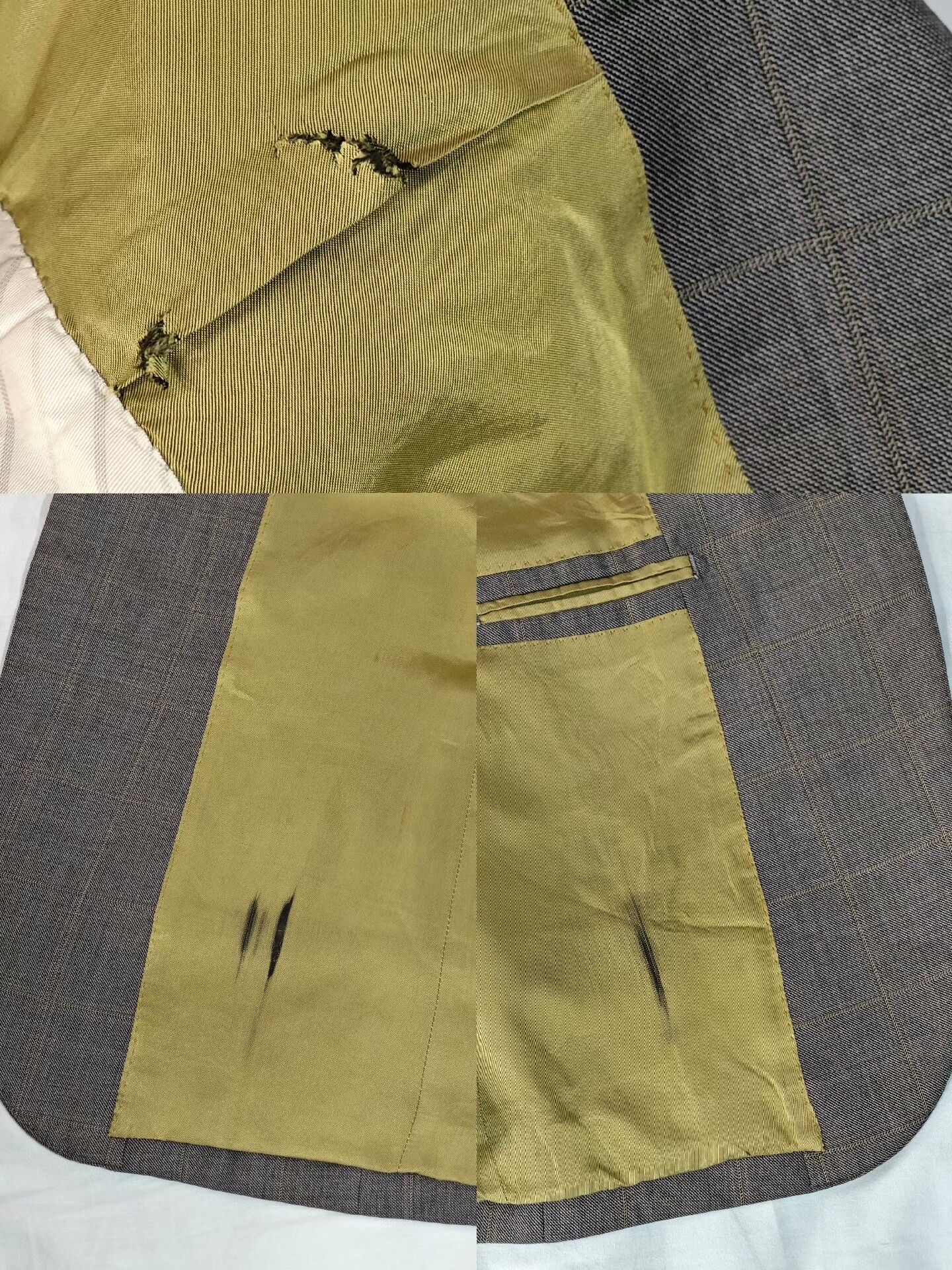 Boglioli Custom Gray Wool Blazer with Green Check Size US S / EU 44-46 / 1 - 8 Thumbnail