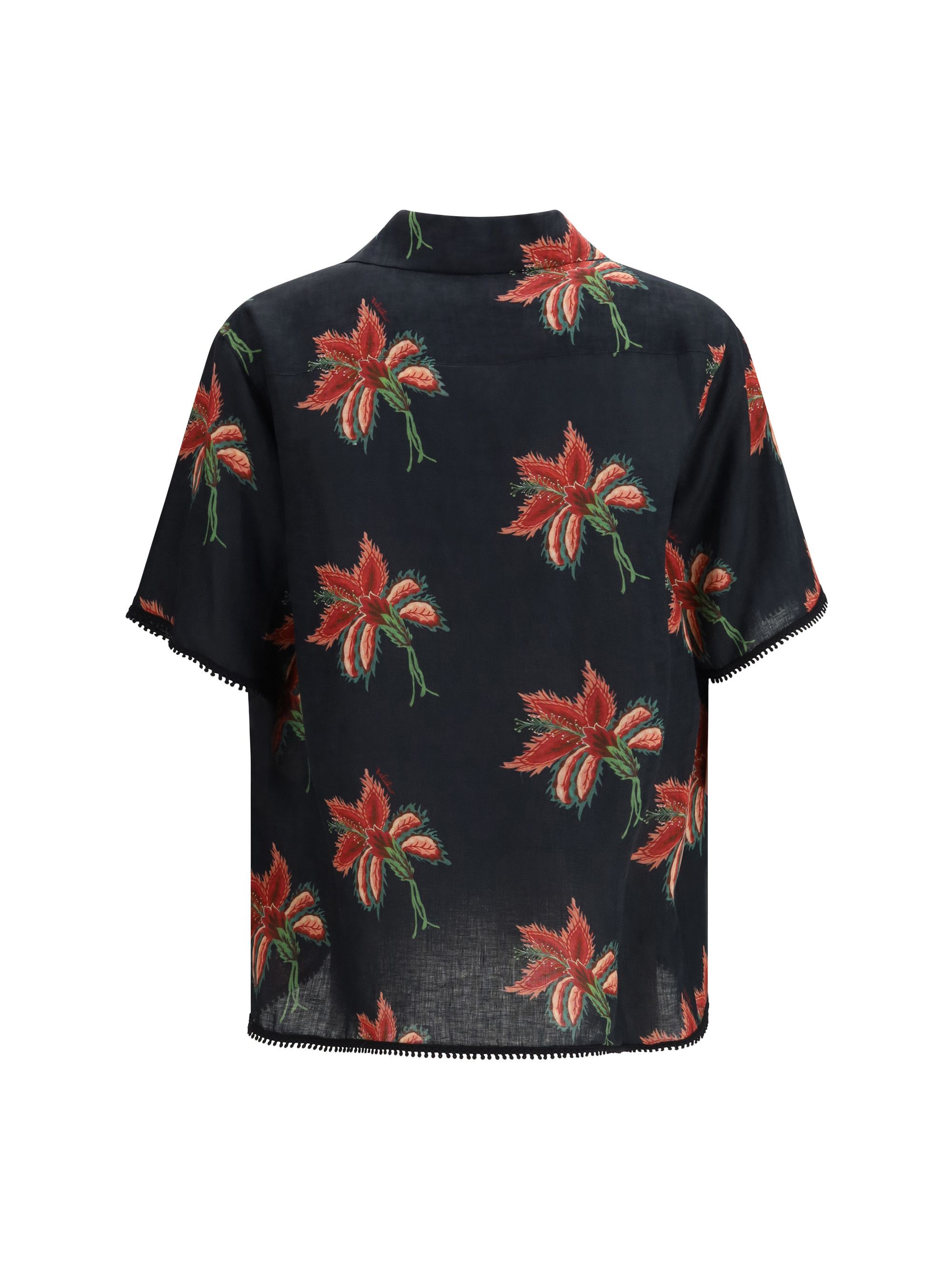 Valentino Papier Floral print linen bowling Shirt Size US M / EU 48-50 / 2 - 2 Thumbnail