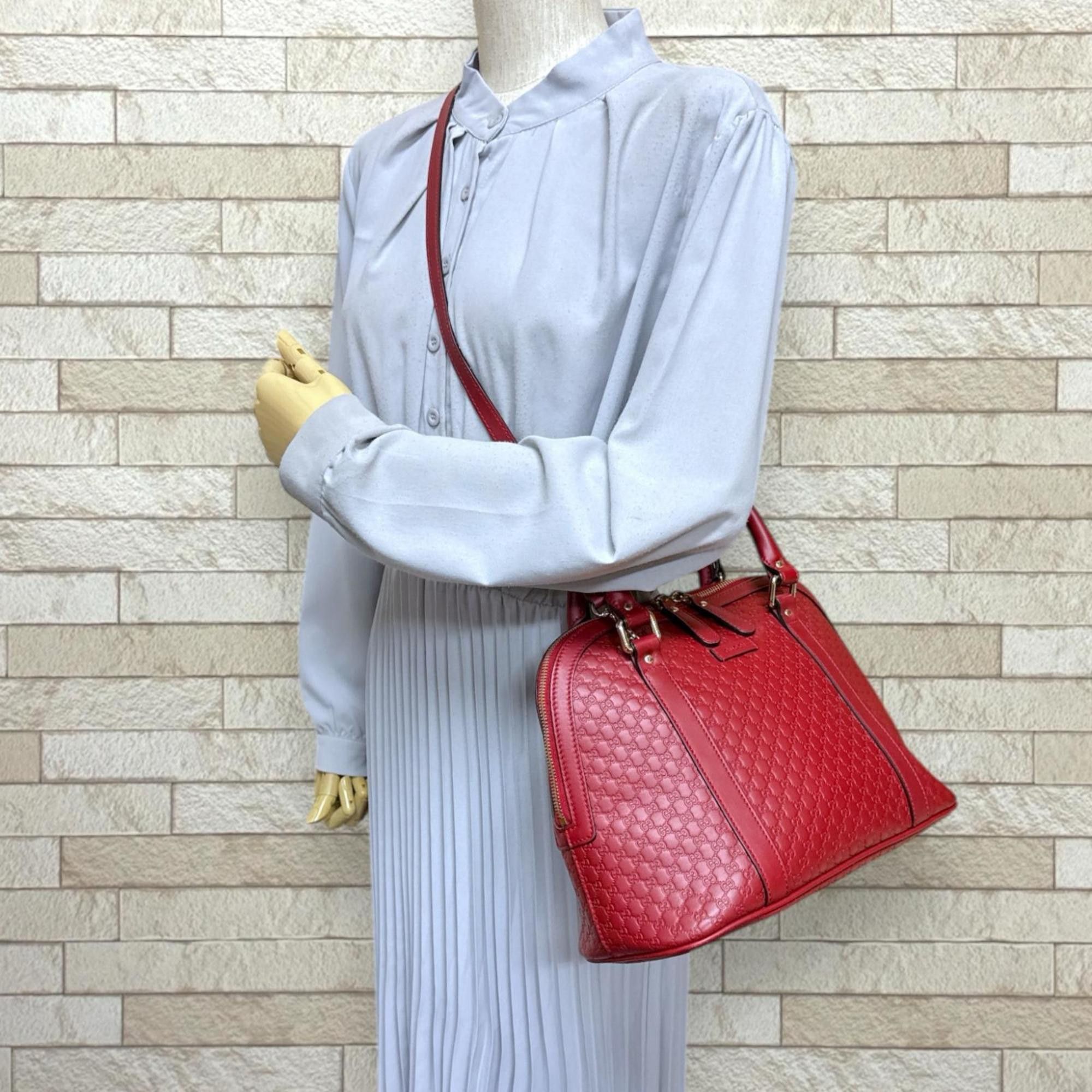 Gucci Gucci Micro Guccissima Shoulder Bag, Leather 449663, Red, Women's, Pre-owned, 2-Way Size ONE SIZE - 2 Thumbnail