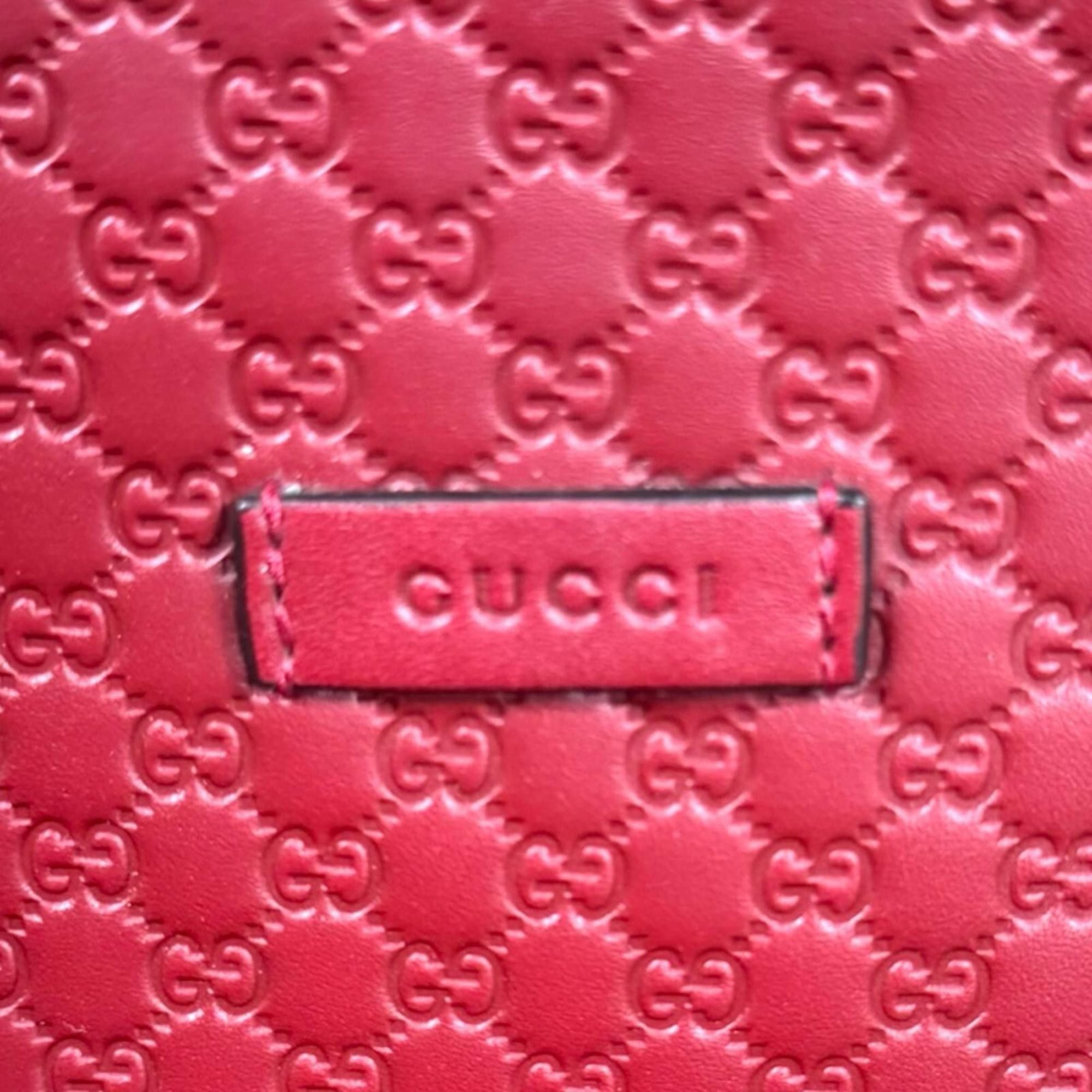 Gucci Gucci Micro Guccissima Shoulder Bag, Leather 449663, Red, Women's, Pre-owned, 2-Way Size ONE SIZE - 11 Thumbnail