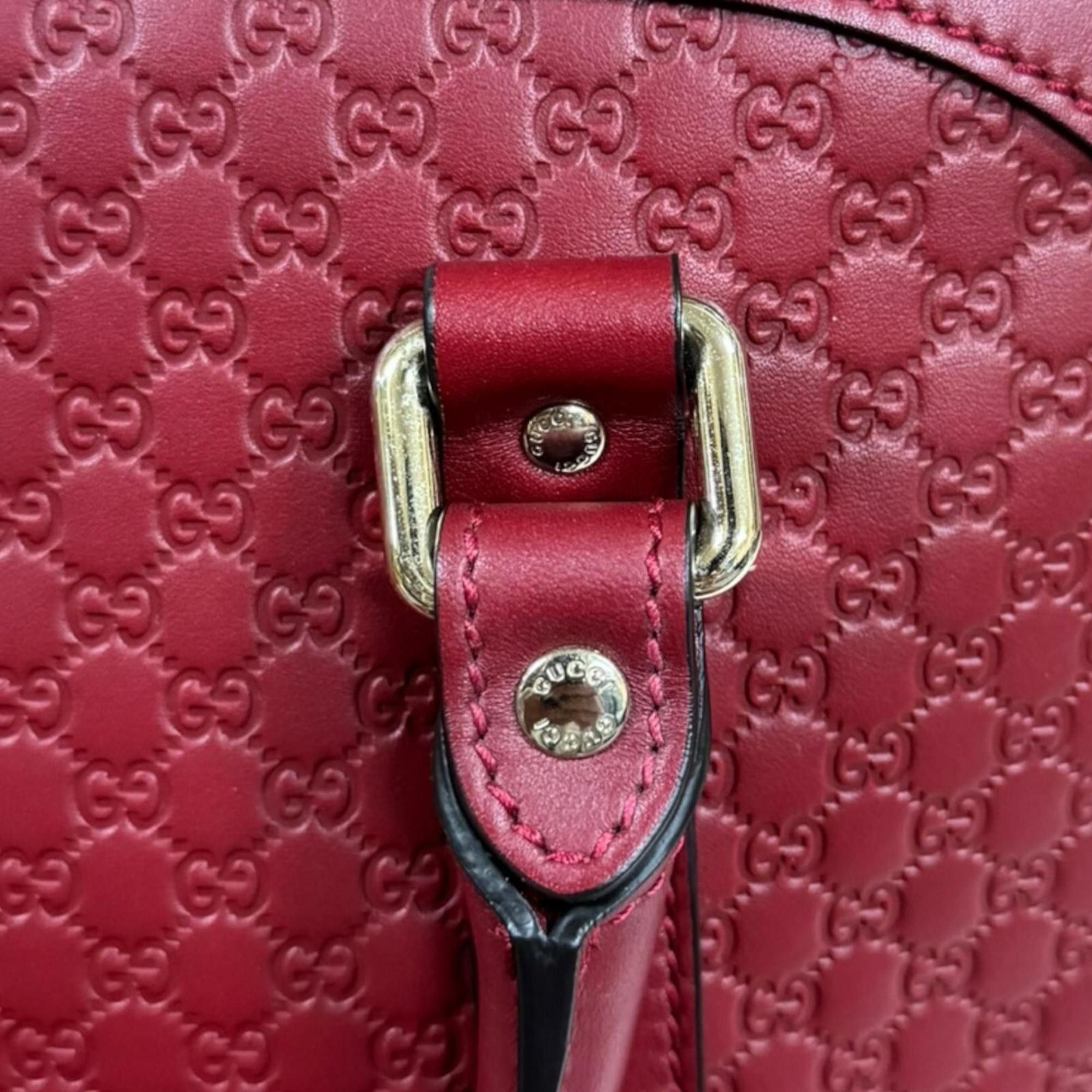 Gucci Gucci Micro Guccissima Shoulder Bag, Leather 449663, Red, Women's, Pre-owned, 2-Way Size ONE SIZE - 14 Thumbnail