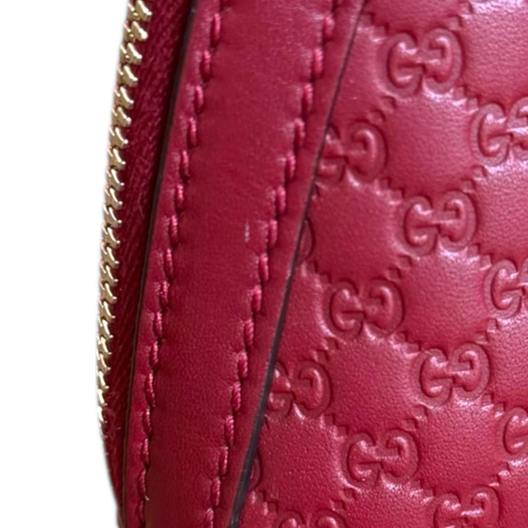 Gucci Gucci Micro Guccissima Shoulder Bag, Leather 449663, Red, Women's, Pre-owned, 2-Way Size ONE SIZE - 12 Thumbnail