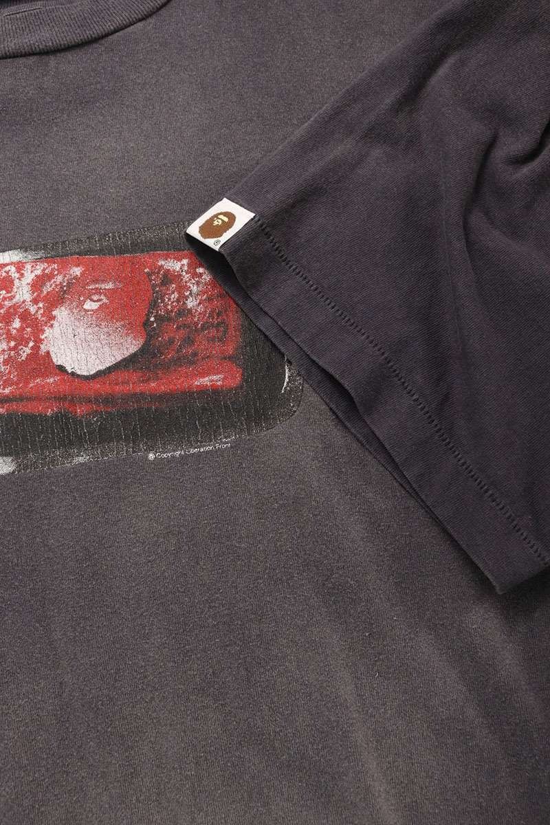 Saint Michael SAINT MICHAEL A BATHING APE Distressed Printed T-Shirt Dark Gray Size XL Size US XL / EU 56 / 4 - 3 Thumbnail