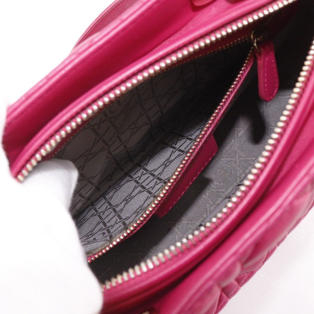 Dior Dior Christian Dior Lady Dior Cannage Lambskin 2way bag Leather Handbag DUTY FREE for USA Size ONE SIZE - 7 Thumbnail