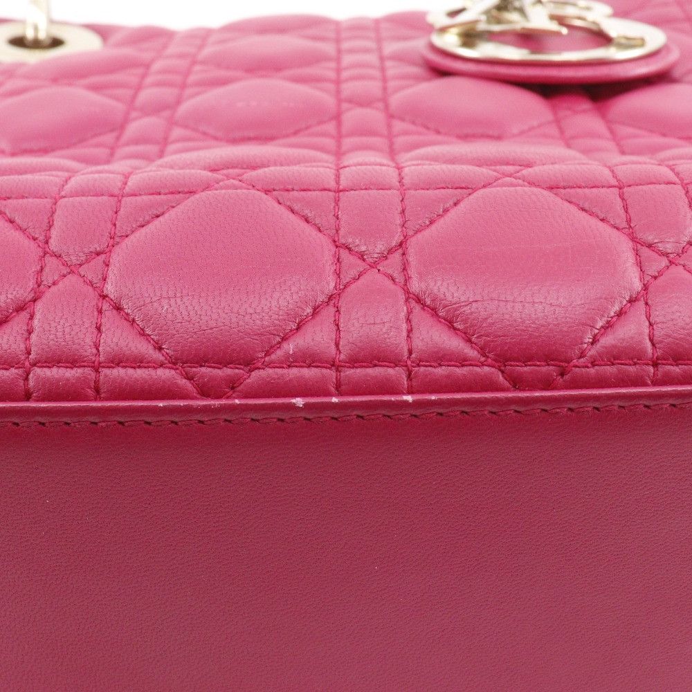 Dior Dior Christian Dior Lady Dior Cannage Lambskin 2way bag Leather Handbag DUTY FREE for USA Size ONE SIZE - 18 Thumbnail