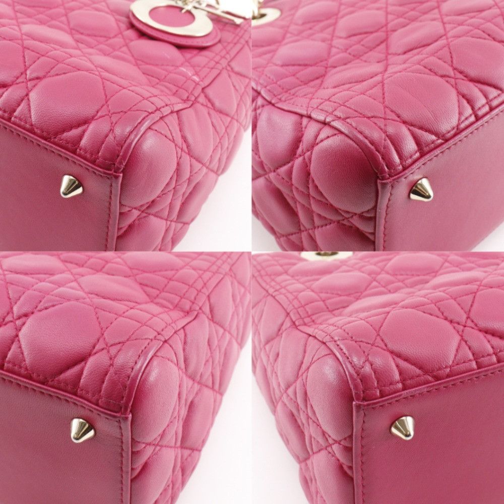 Dior Dior Christian Dior Lady Dior Cannage Lambskin 2way bag Leather Handbag DUTY FREE for USA Size ONE SIZE - 4 Thumbnail