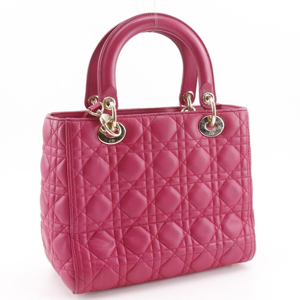 Dior Dior Christian Dior Lady Dior Cannage Lambskin 2way bag Leather Handbag DUTY FREE for USA Size ONE SIZE - 3 Thumbnail
