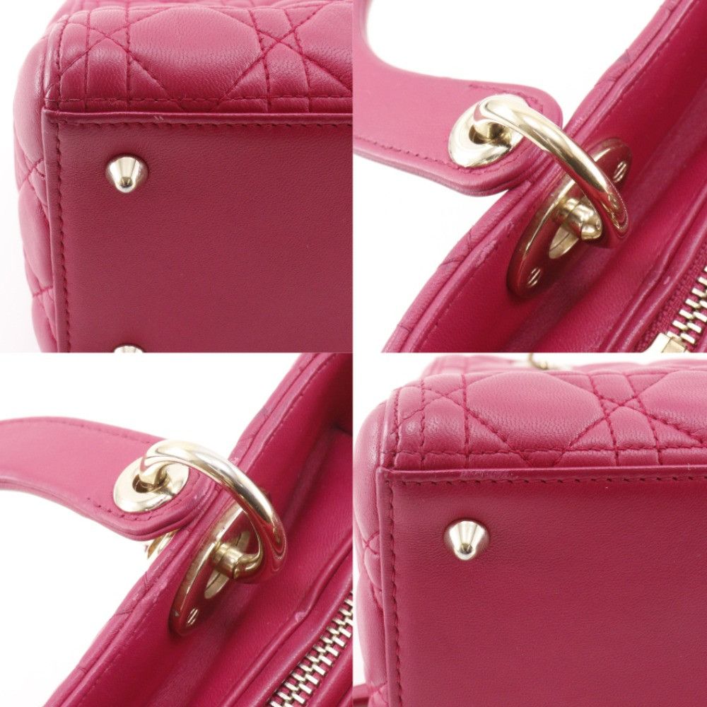 Dior Dior Christian Dior Lady Dior Cannage Lambskin 2way bag Leather Handbag DUTY FREE for USA Size ONE SIZE - 19 Thumbnail