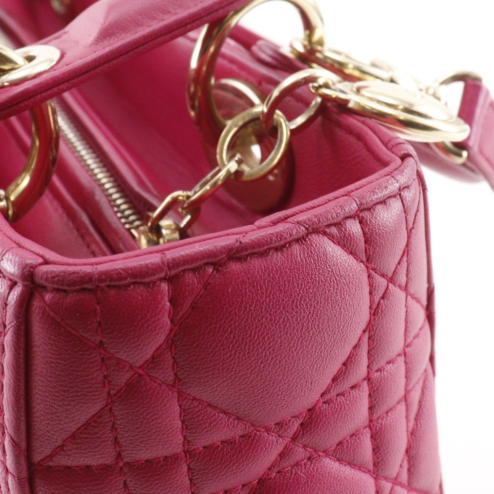 Dior Dior Christian Dior Lady Dior Cannage Lambskin 2way bag Leather Handbag DUTY FREE for USA Size ONE SIZE - 14 Thumbnail
