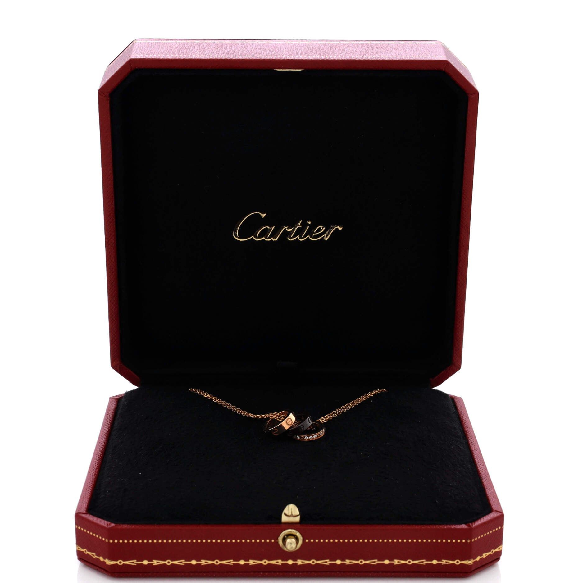 Cartier Love 3 Ring Pendant Necklace Size ONE SIZE - 2 Thumbnail