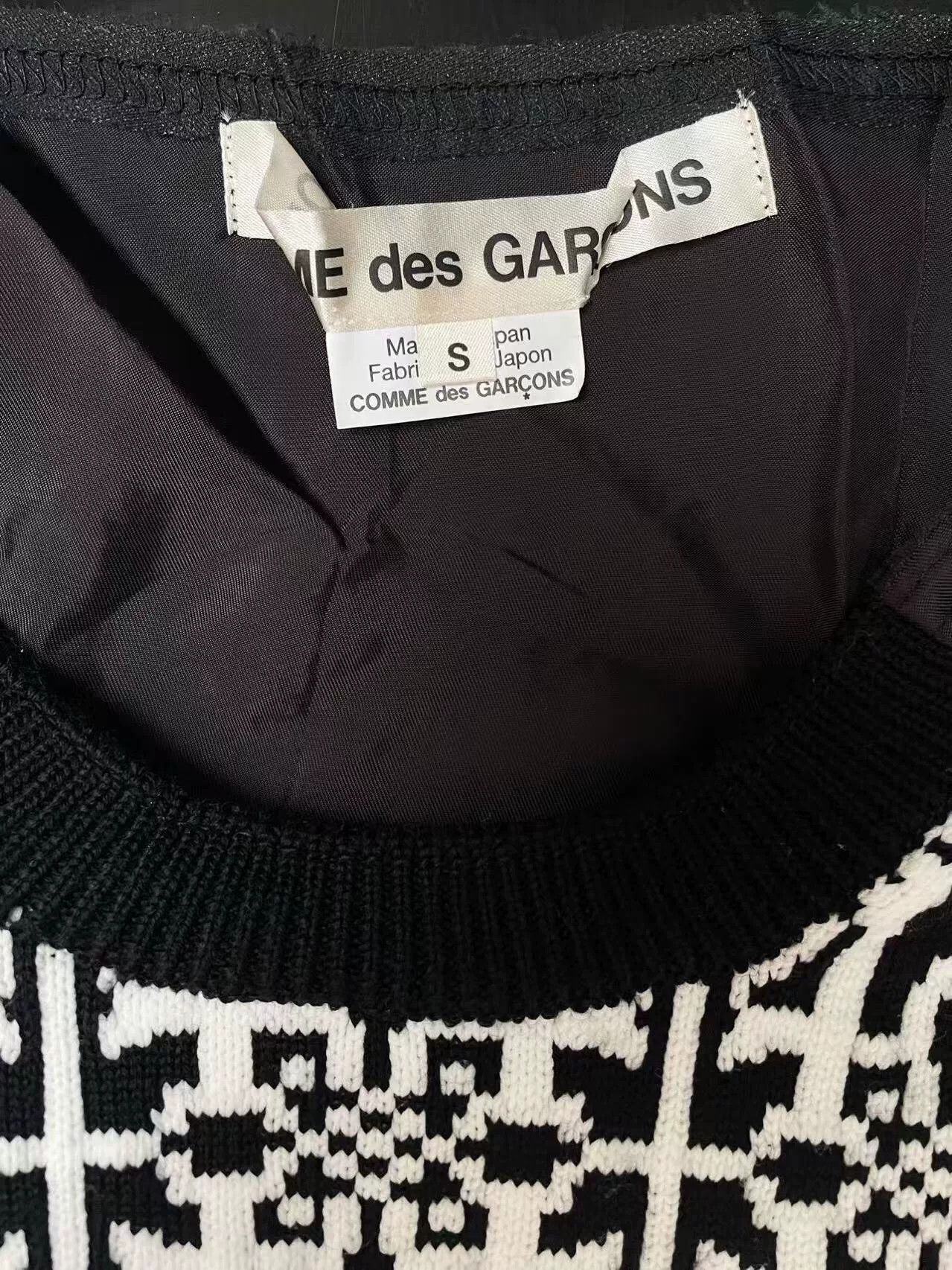 Comme des Garcons Comme des Garcons Plus Black White Sweater Size US M / EU 48-50 / 2 - 4 Thumbnail