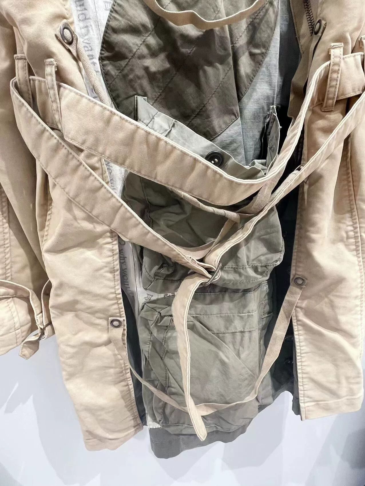 TALKING ABOUT THE ABSTRACTION Vintage Deconstructed Beige Overcoat Size US M / EU 48-50 / 2 - 8 Thumbnail