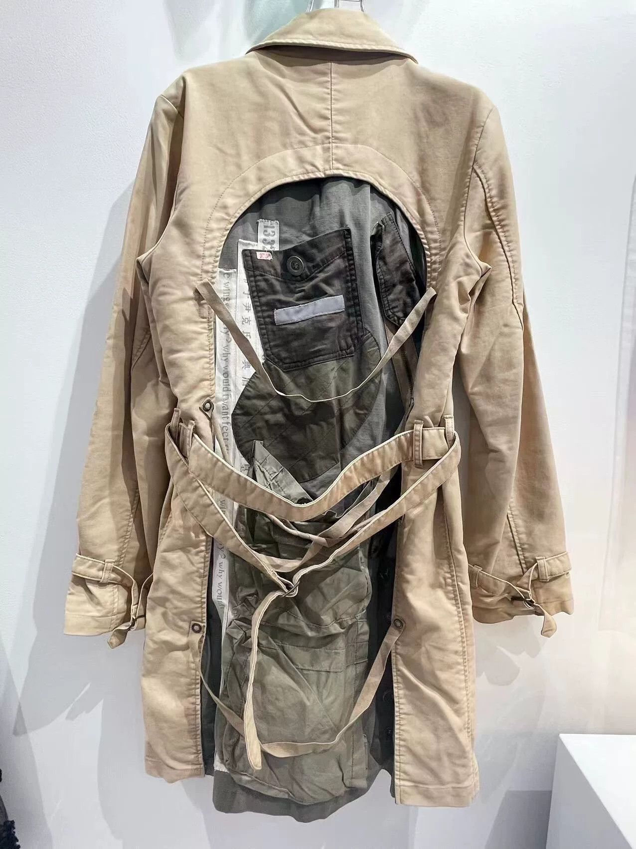 TALKING ABOUT THE ABSTRACTION Vintage Deconstructed Beige Overcoat Size US M / EU 48-50 / 2 - 6 Thumbnail
