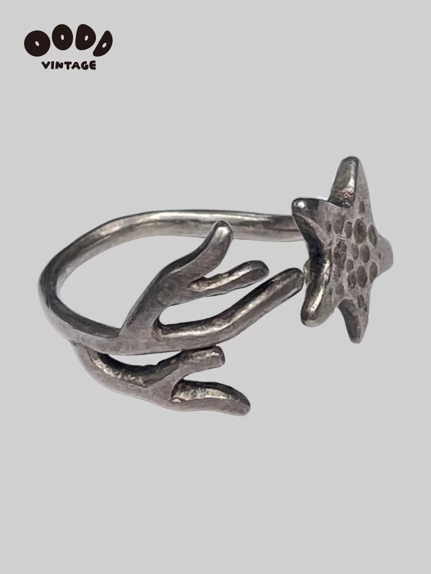 Vintage Vintage Starfish Shaped Silver Ring Size ONE SIZE - 3 Thumbnail