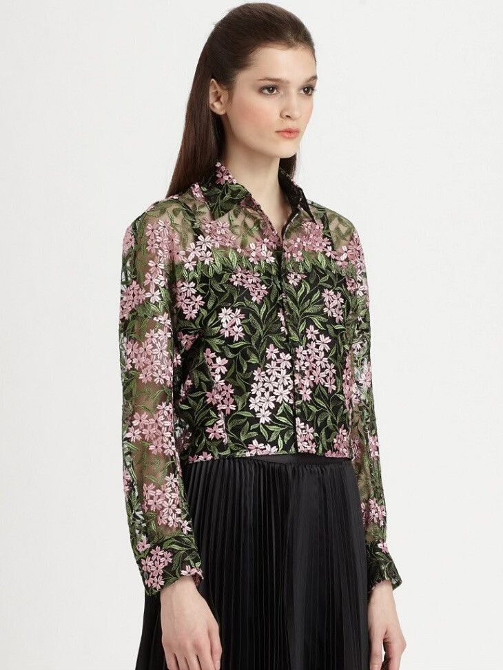 Junya Watanabe Junya Watanabe Floral Embroidered Shirt Size S / US 4 / IT 40 - 8 Thumbnail