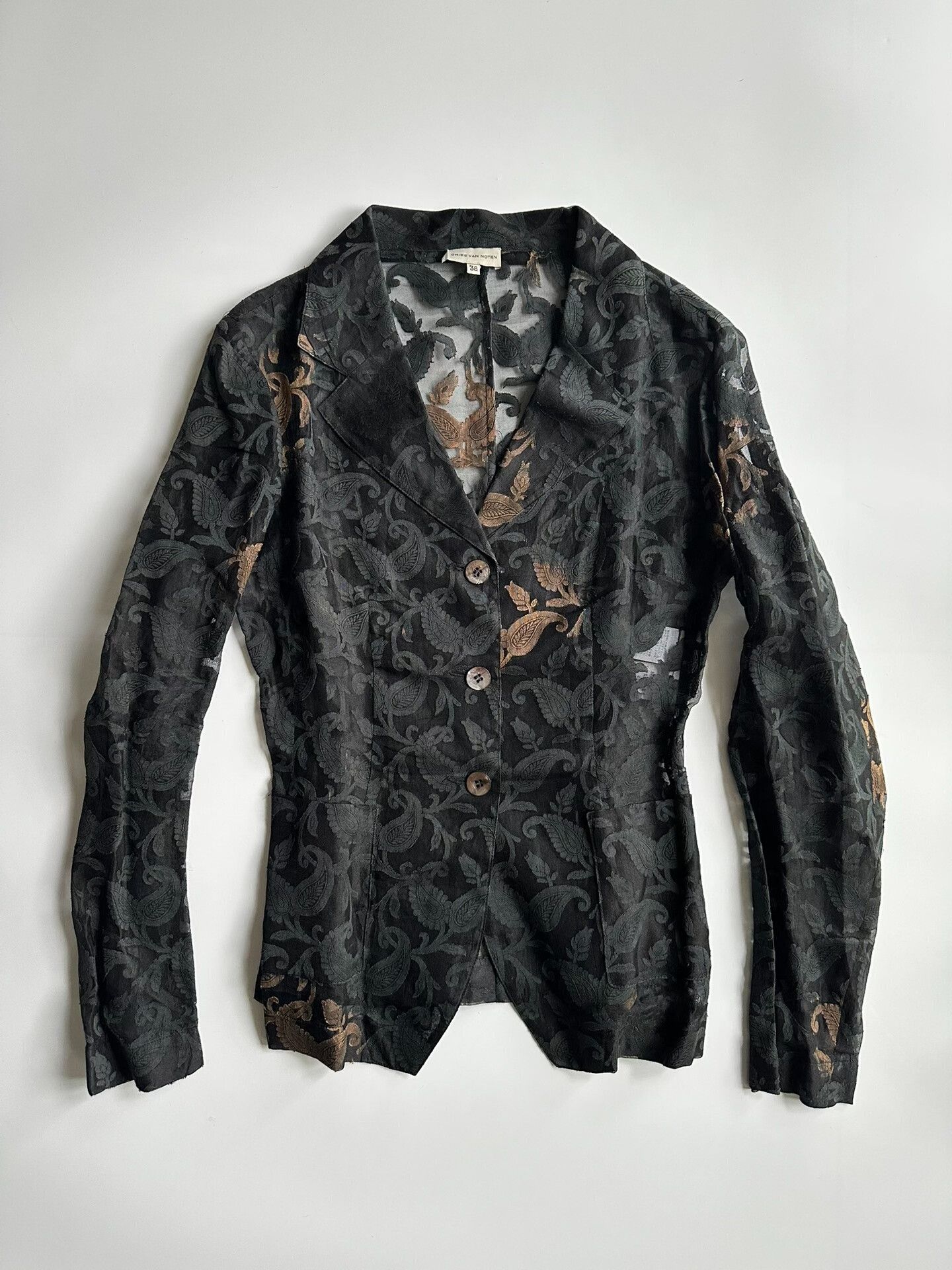 Dries Van Noten Dries Van Noten 90s Embroidered Blazer Size S / US 4 / IT 40 - 5 Thumbnail
